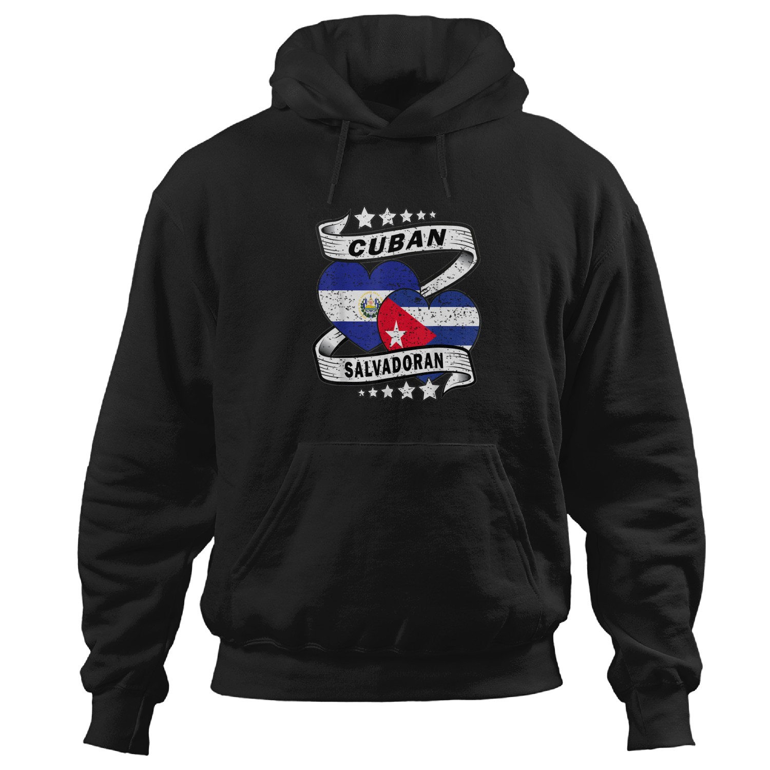 Cuban Salvadoran Heart Flags Cuba And El Salvador Flag T-shirt Hoodies