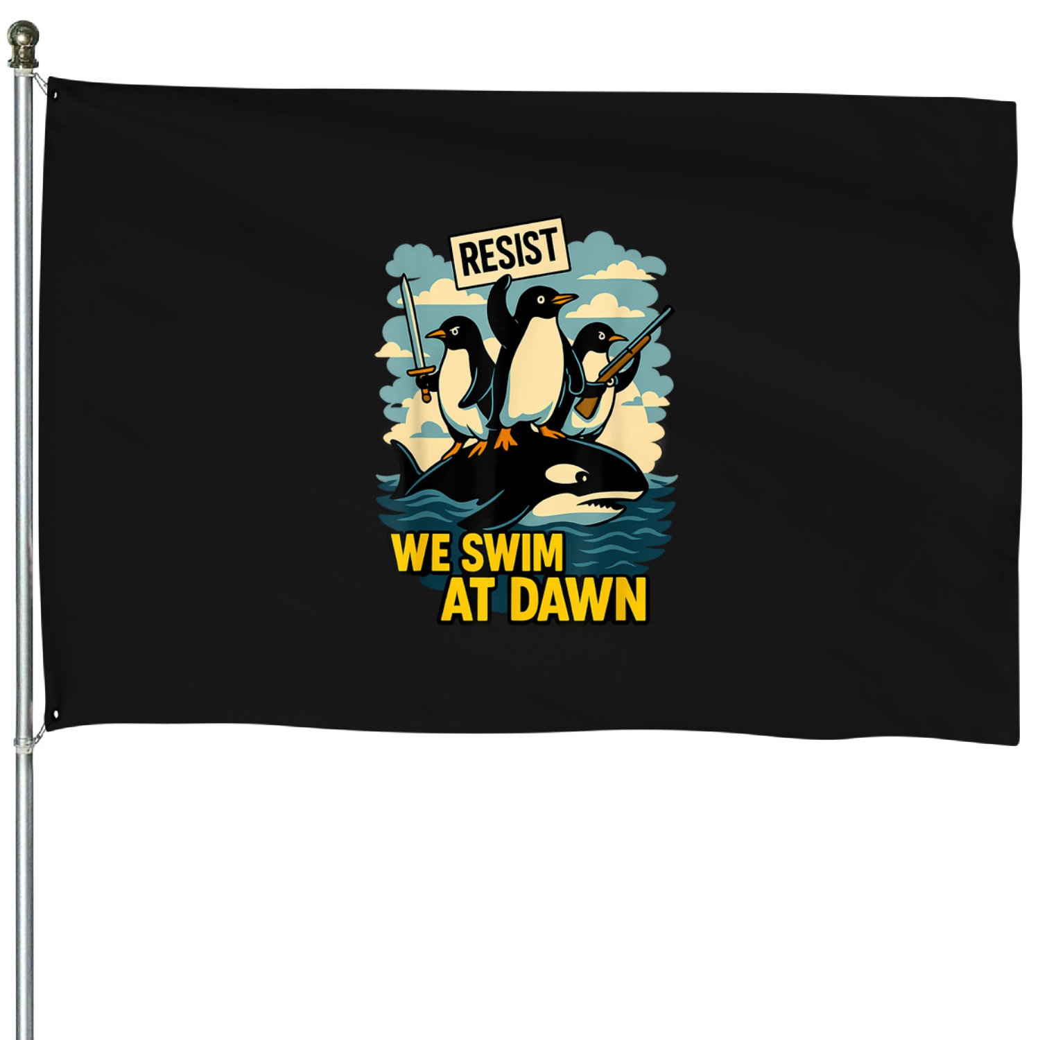 Reit Penguin Activim Graphic Deign 3 House Flags