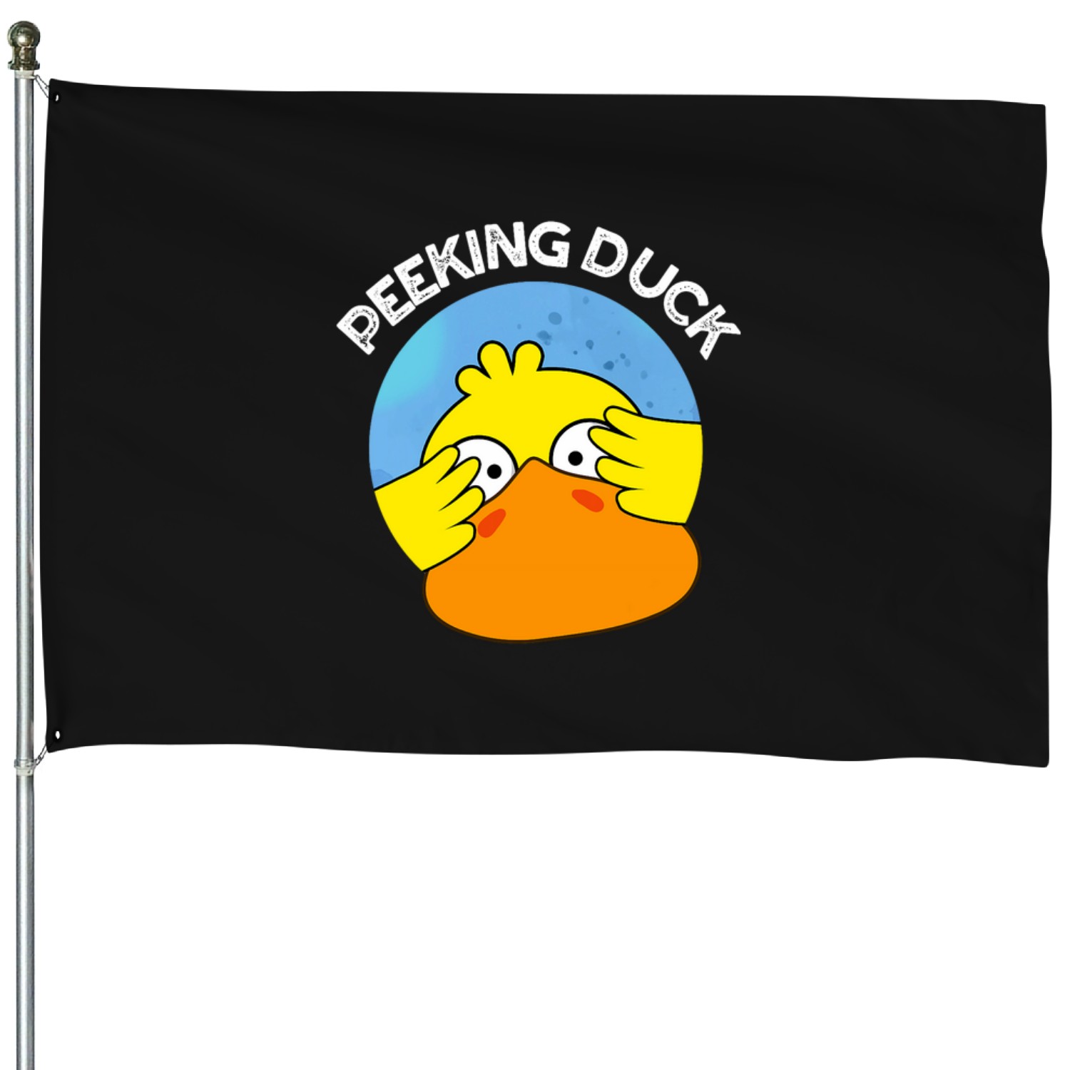 Peeking Duck Funny Chinese Dish Pun House Flags