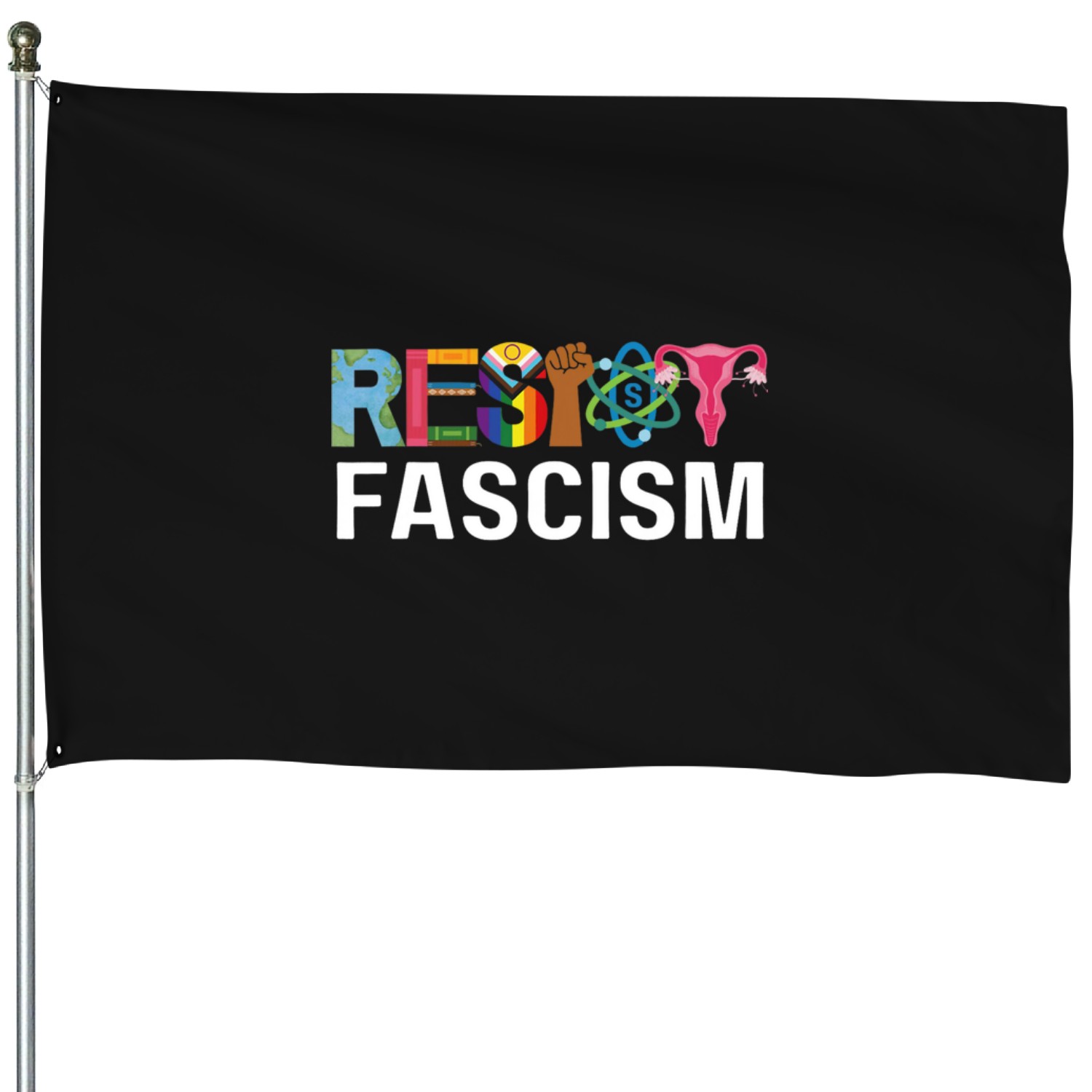 Resist Fascism Anti Racist Anti Trump House Flags