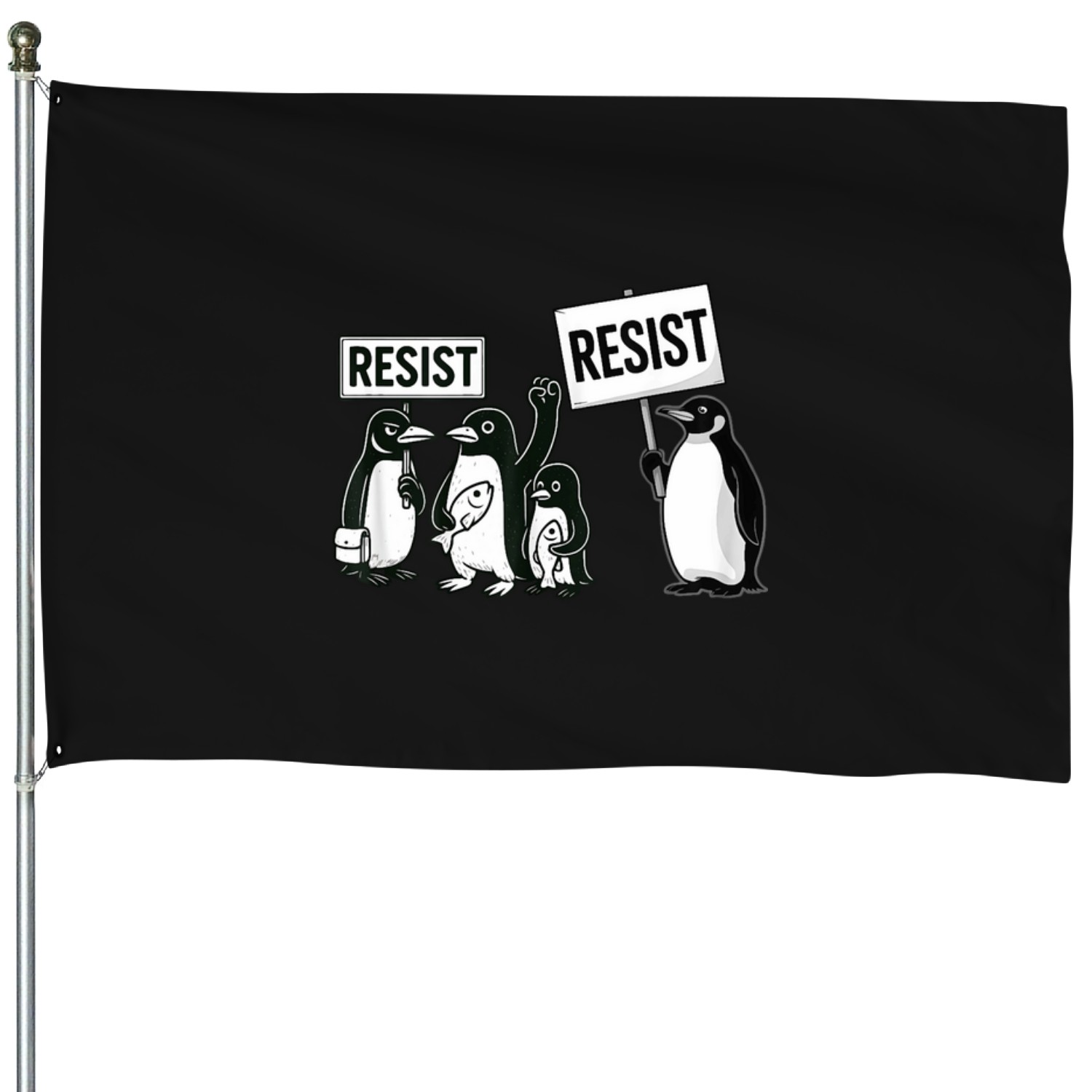 Penguin Resist Penguins Protest Against Tariffs Classic House Flags