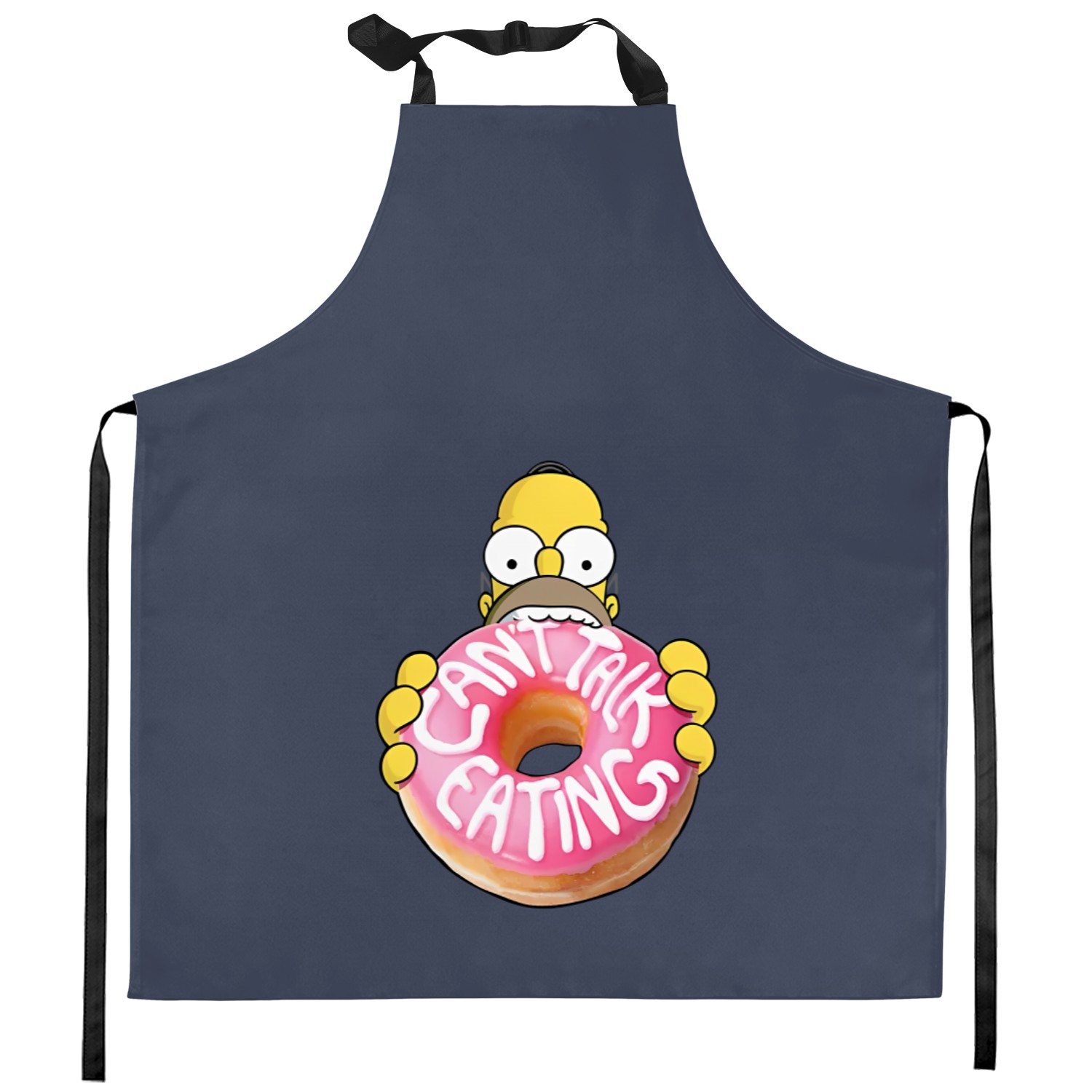 The Simpsons Homer Can't Talk Eating Donut Kitchen Aprons
