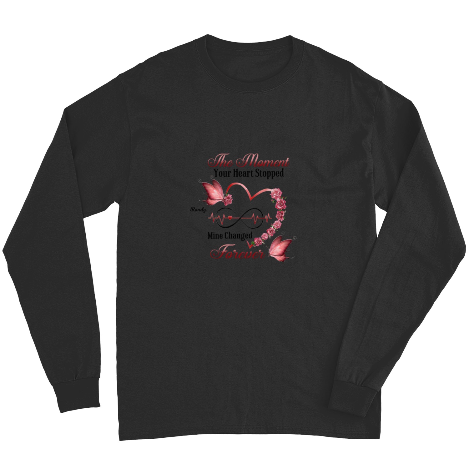 Memorial Butterfly Heart Infinity My Heart Changed Forever Personalized Long Sleeves