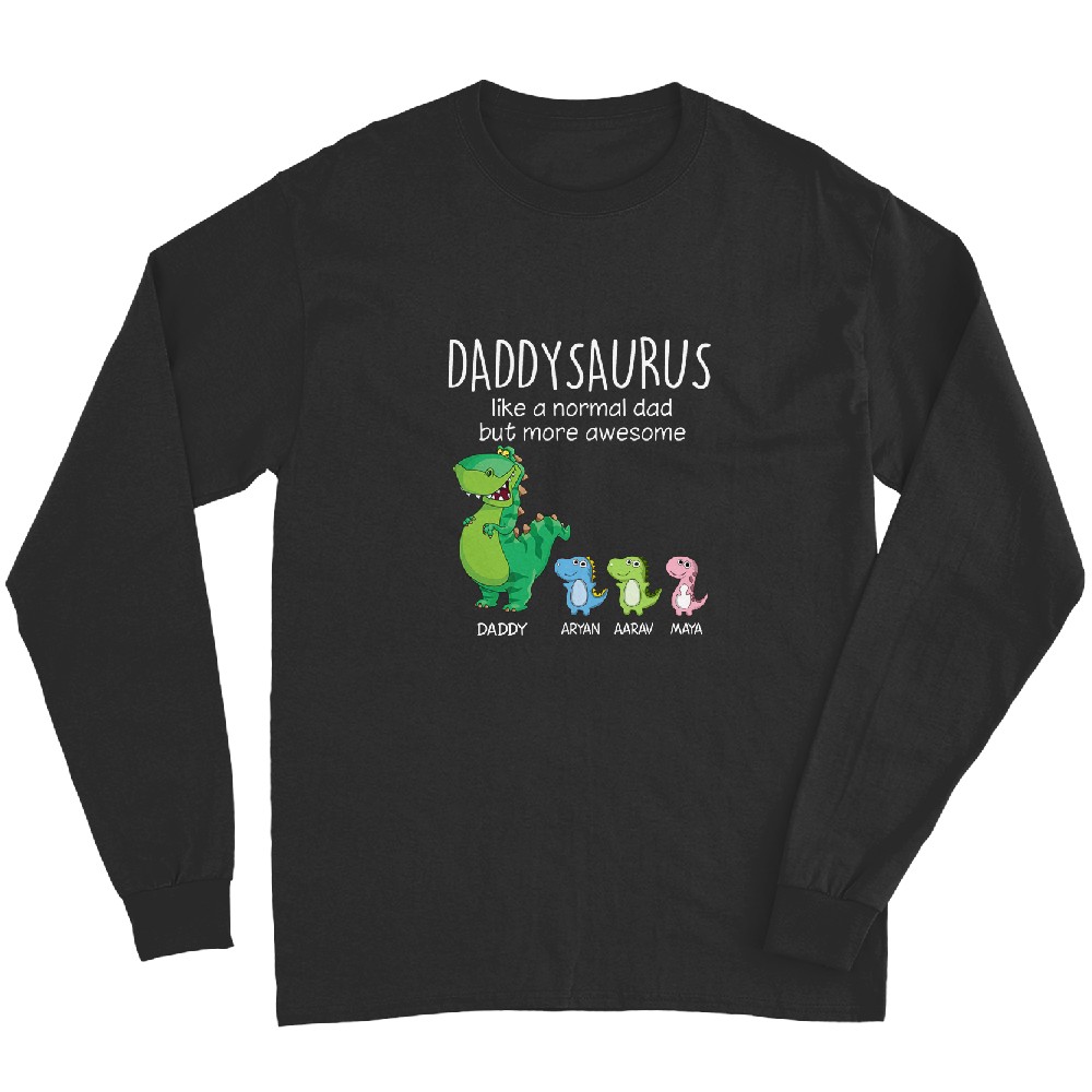 Grandpasaurus And Kids Personalized Long Sleeves