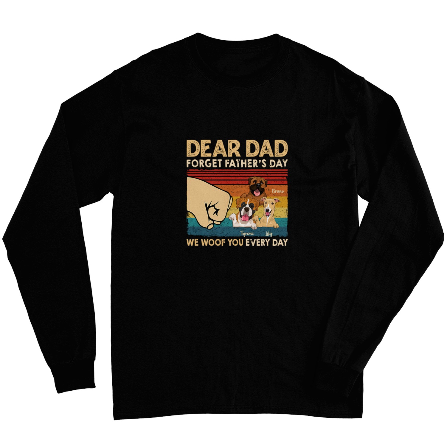 Discover We Woof You Every Day - Gift for Dad, Personalized Unisex Long Sleeves
