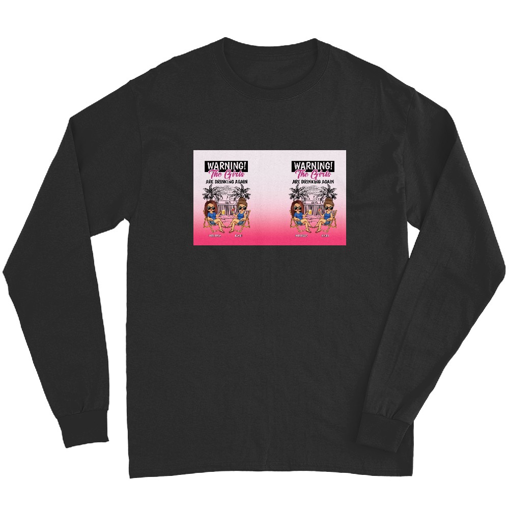 Discover Warning The Girls Are Drinking Again - Personalized Ombre Frosted Glass Cup Long Sleeves