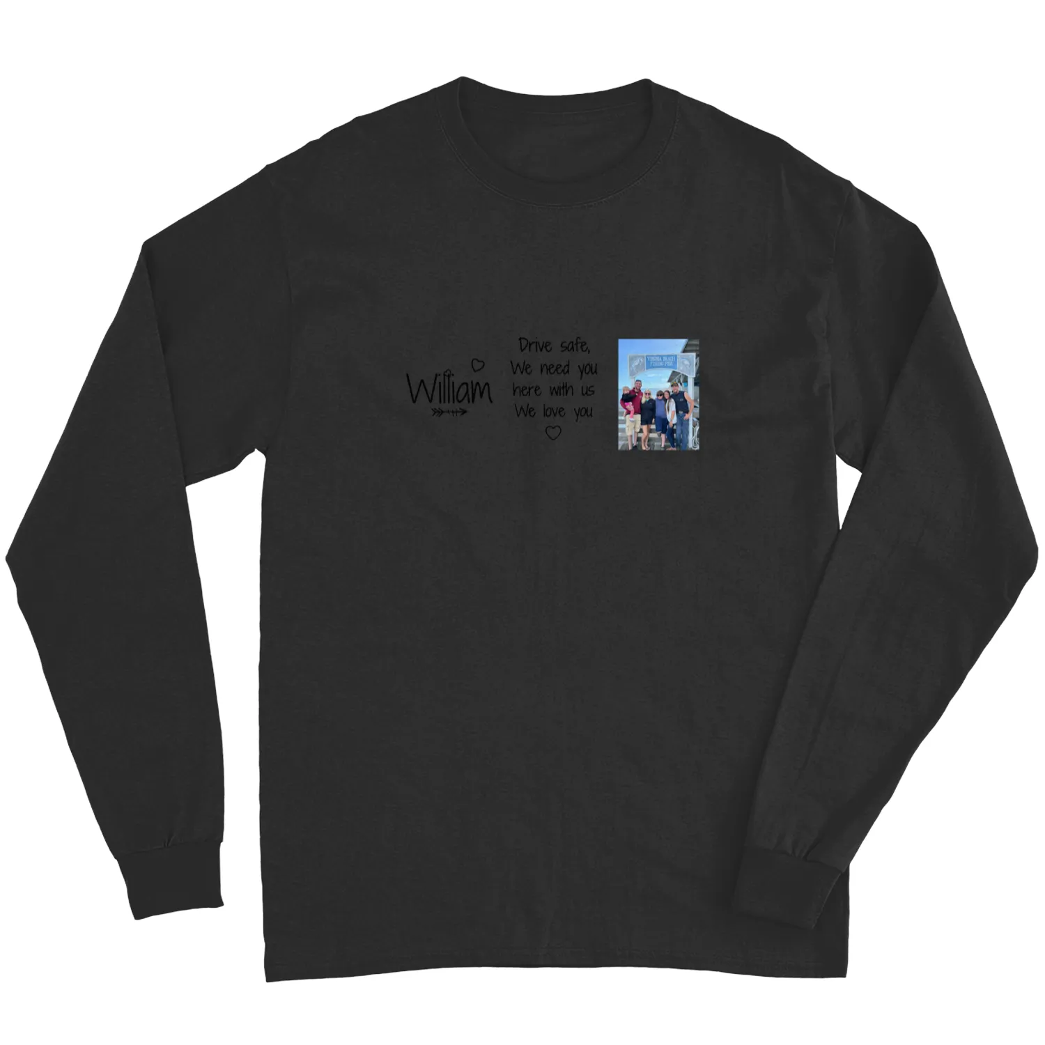 Discover Drive Safe Daddy We Love You - Personalized Leather Photo Keychain Long Sleeves