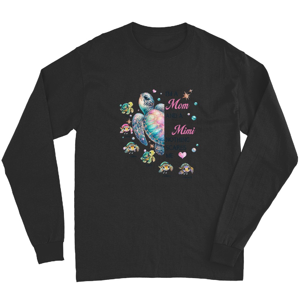 Discover Nothing Scares Me Grandma Turtle - Personalized Grandma Long Sleeves