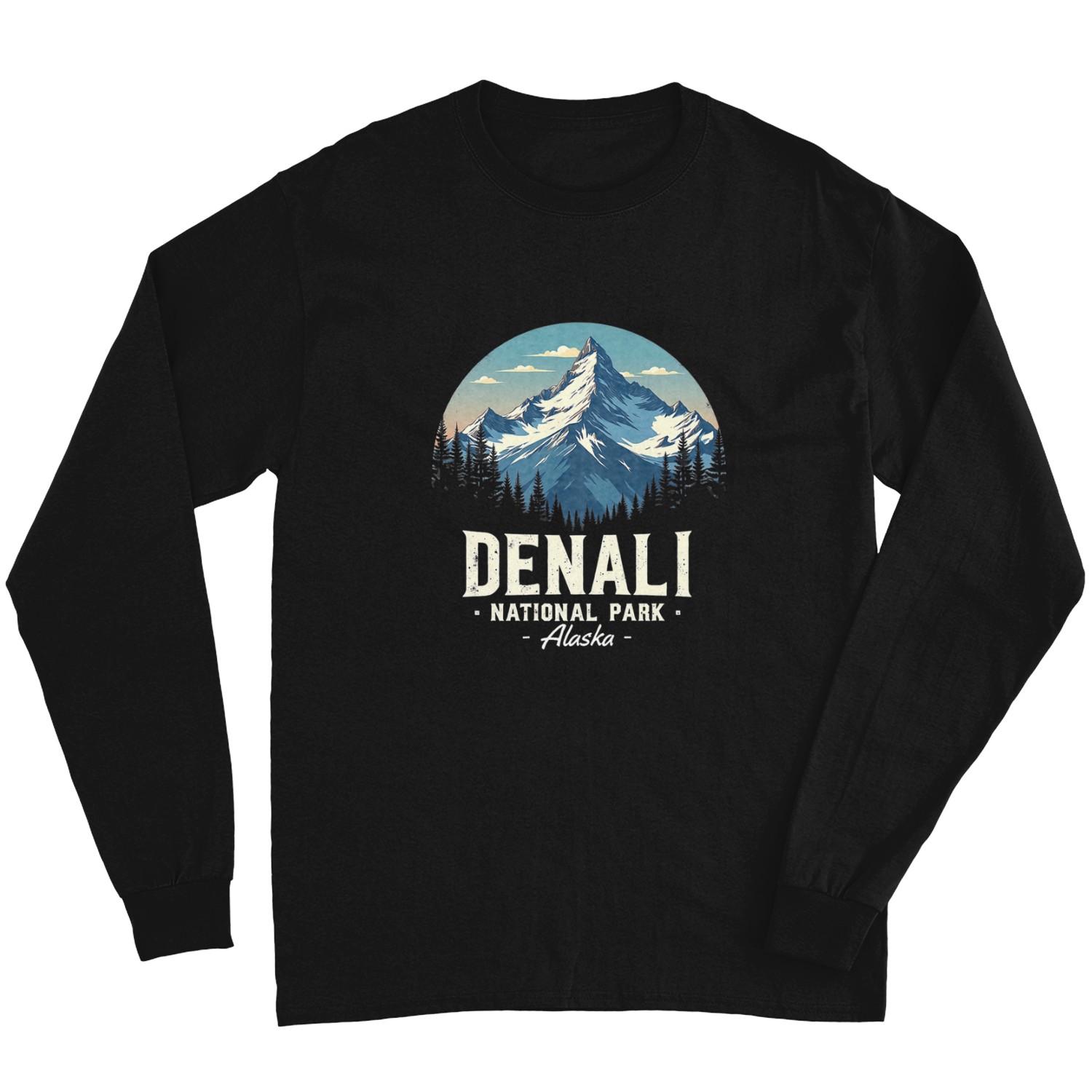 Denali Mountain Peak Elevation Mens Alaska National Park Long Sleeves