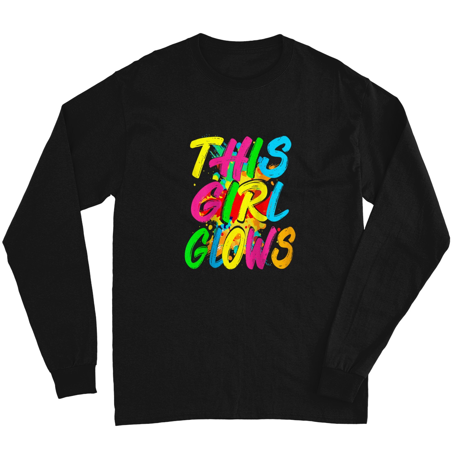 This Girl Glows For Girls Colorful Tie Dye Long Sleeves