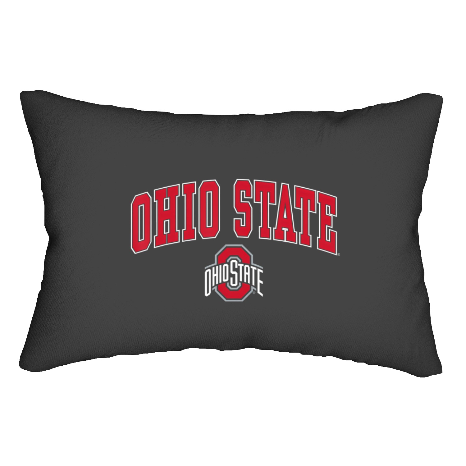 State Buckeyes Arch Over Logo Black Officially License Lumbar Pillows