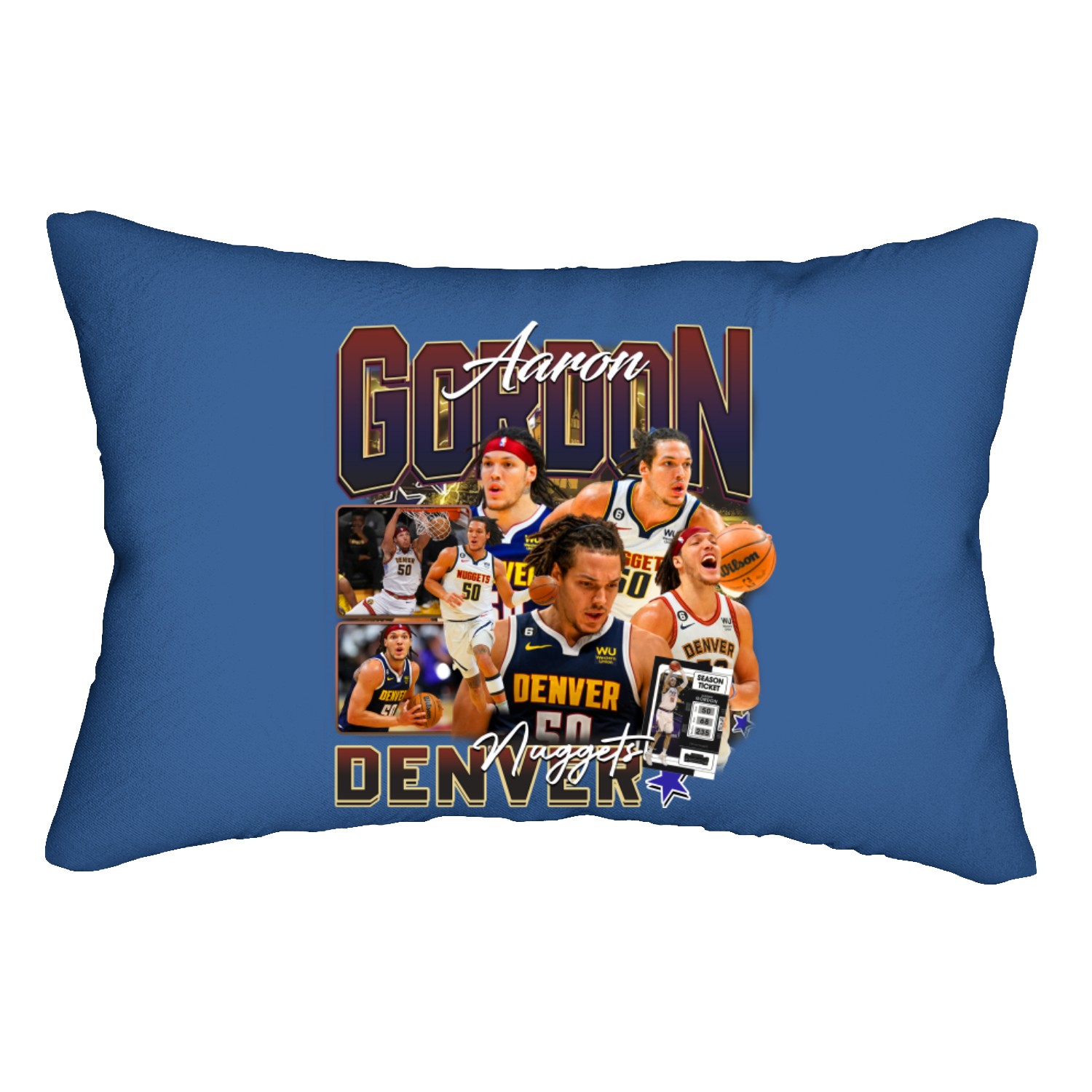 Aaron Gordon Denver Basketball Lumbar Pillows, Nuggets Basketball Lumbar Pillows
