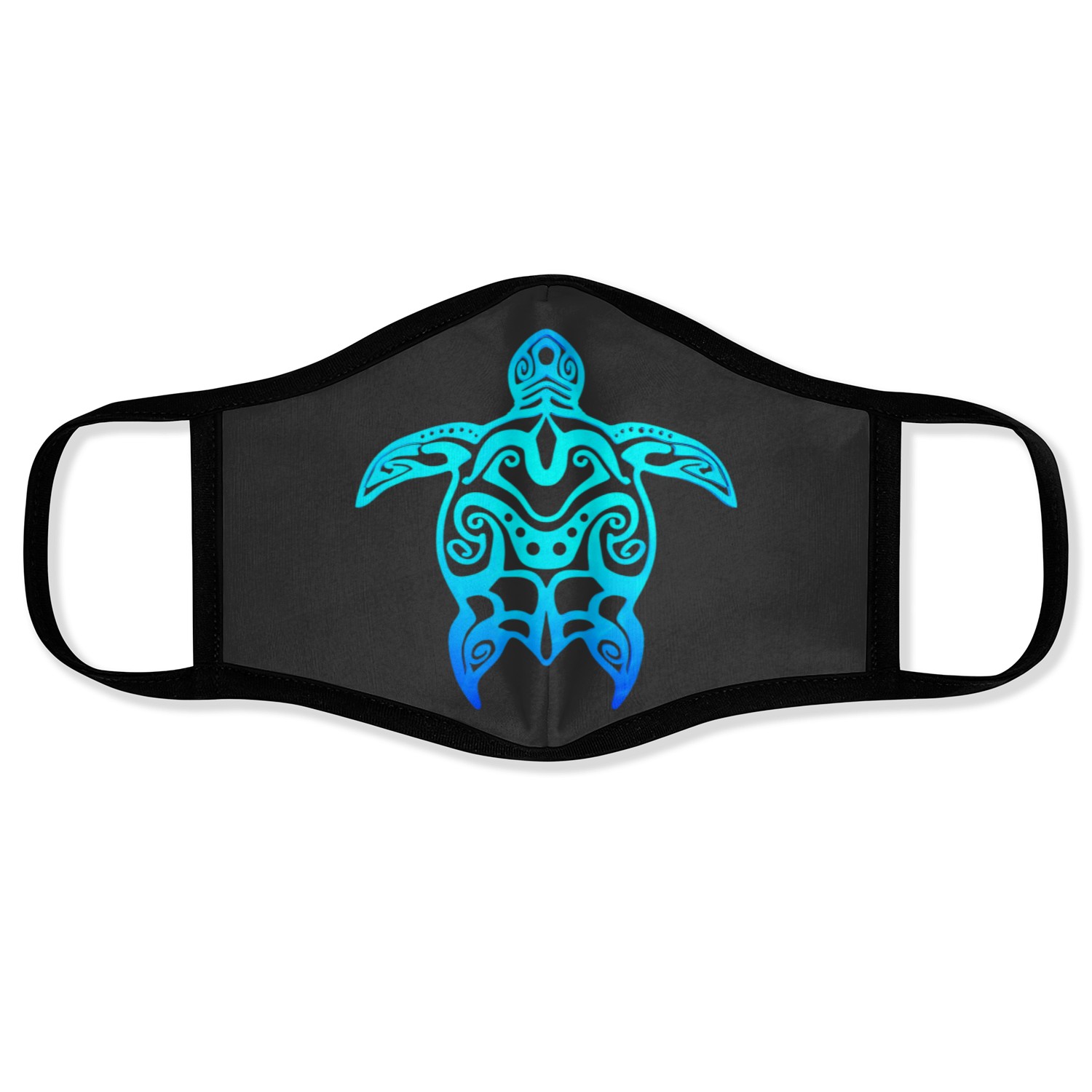 Ocean Blue Hawaiian Tribal Sea Turtle Island Face Masks