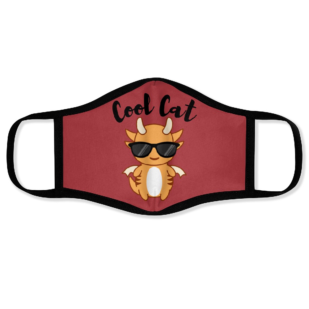 Orange Black Fun Cute Cartoon Face Masks