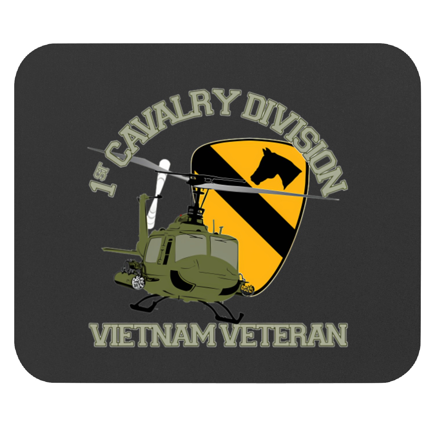 1st Cavalry Division Vietnam Veteran Uh1 Gunship Veteran Mouse Pads