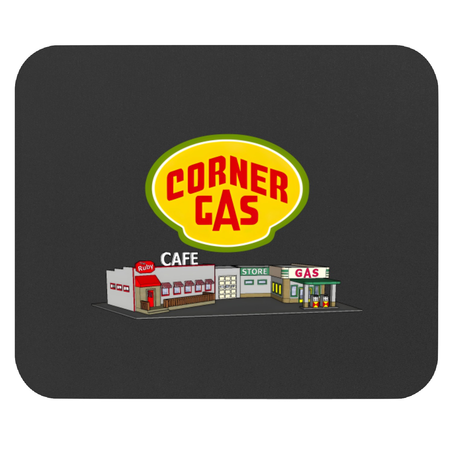 Corner-gas-logo-and-station-womens  .png Mouse Pads