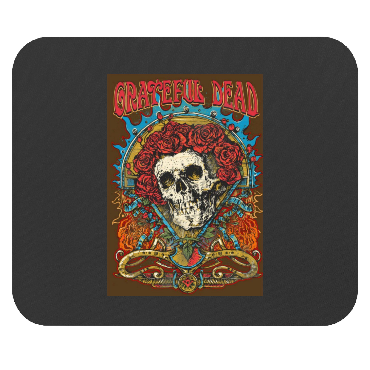 Grateful Dead Rose Flowers Skulls Mouse Pad
