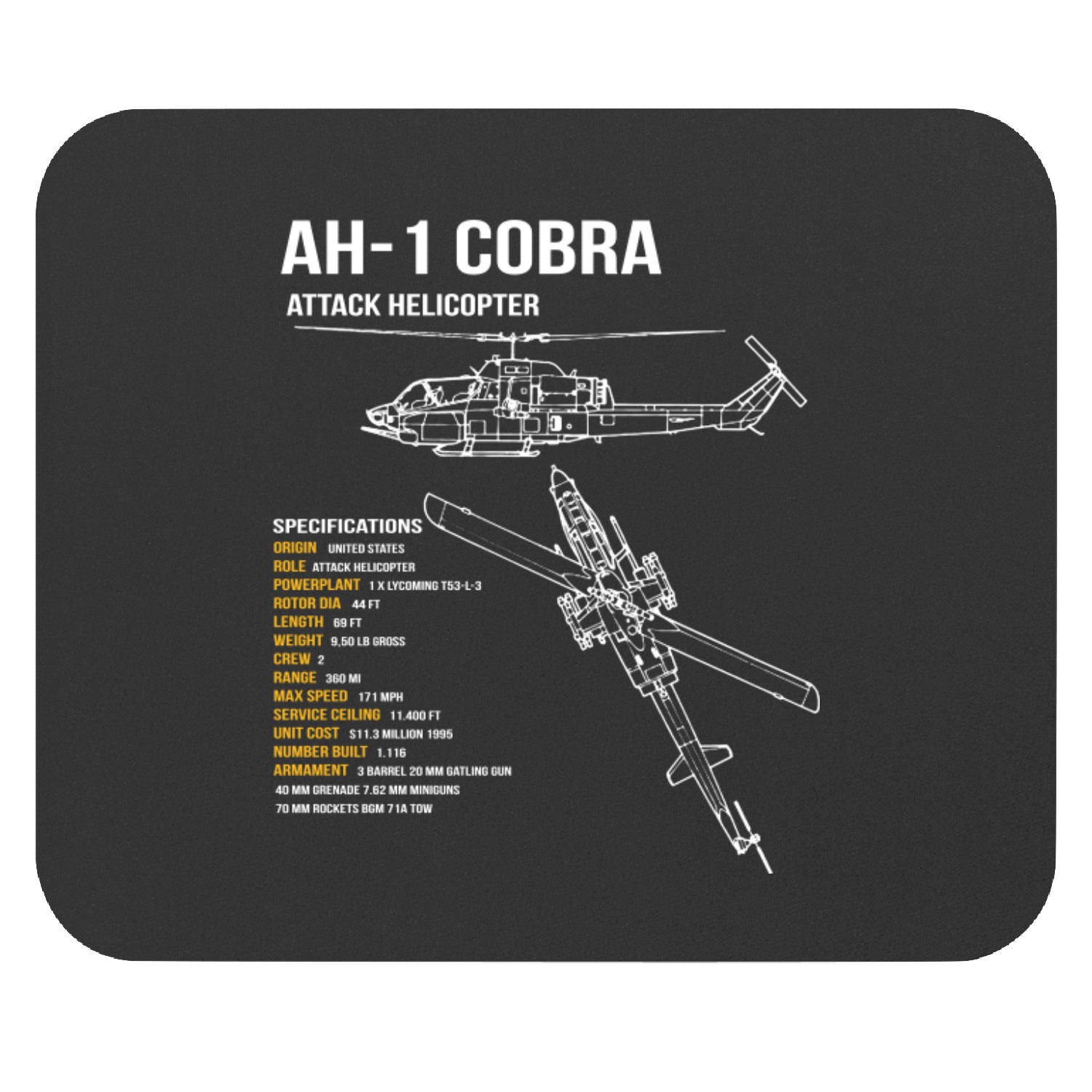 Ah-1 Cobra Helicopter - Ah 1 Cobra Helicopter - Mouse Pads