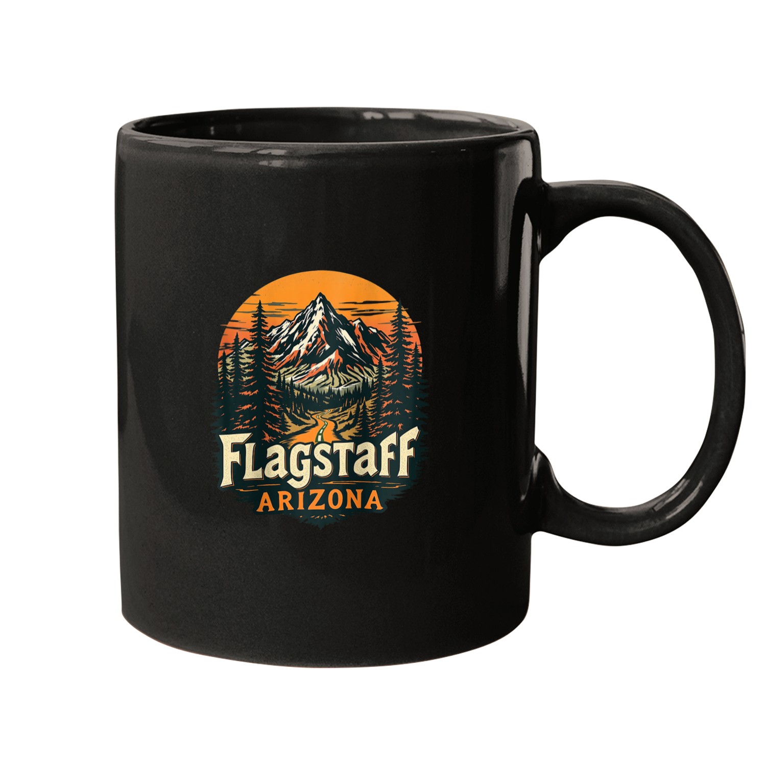 Flagstaff Mountains Vintages Flagstaff Arizonna Cityscape Mugs
