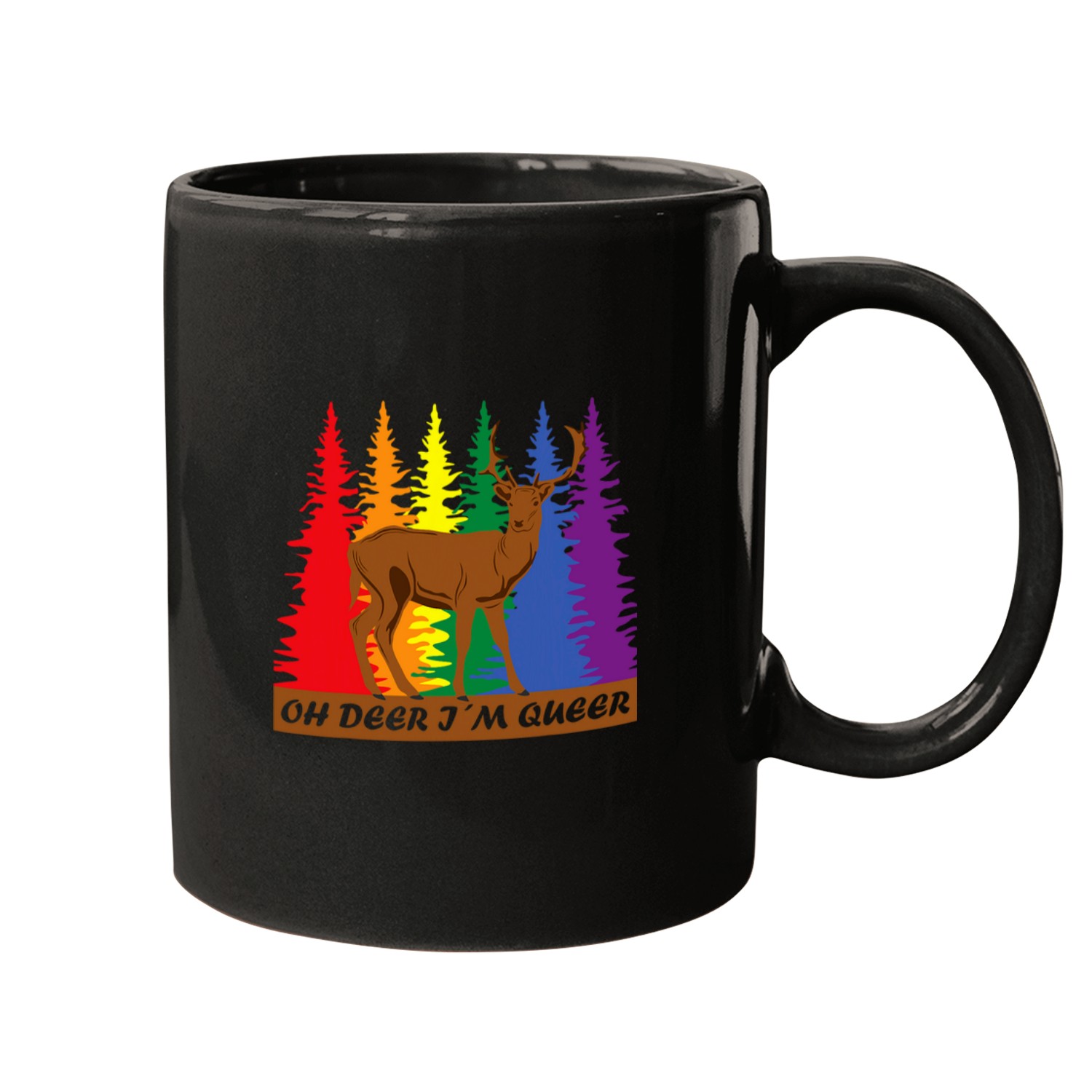 Rainbow Flag Queer Deer Pride Gay Lgbt Mugs