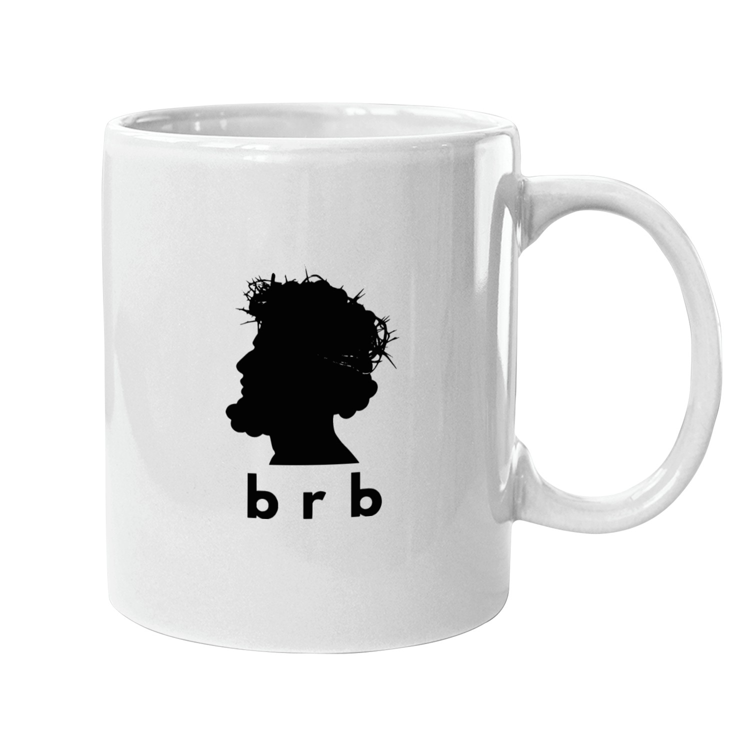 Jesus Brb Black Mugs