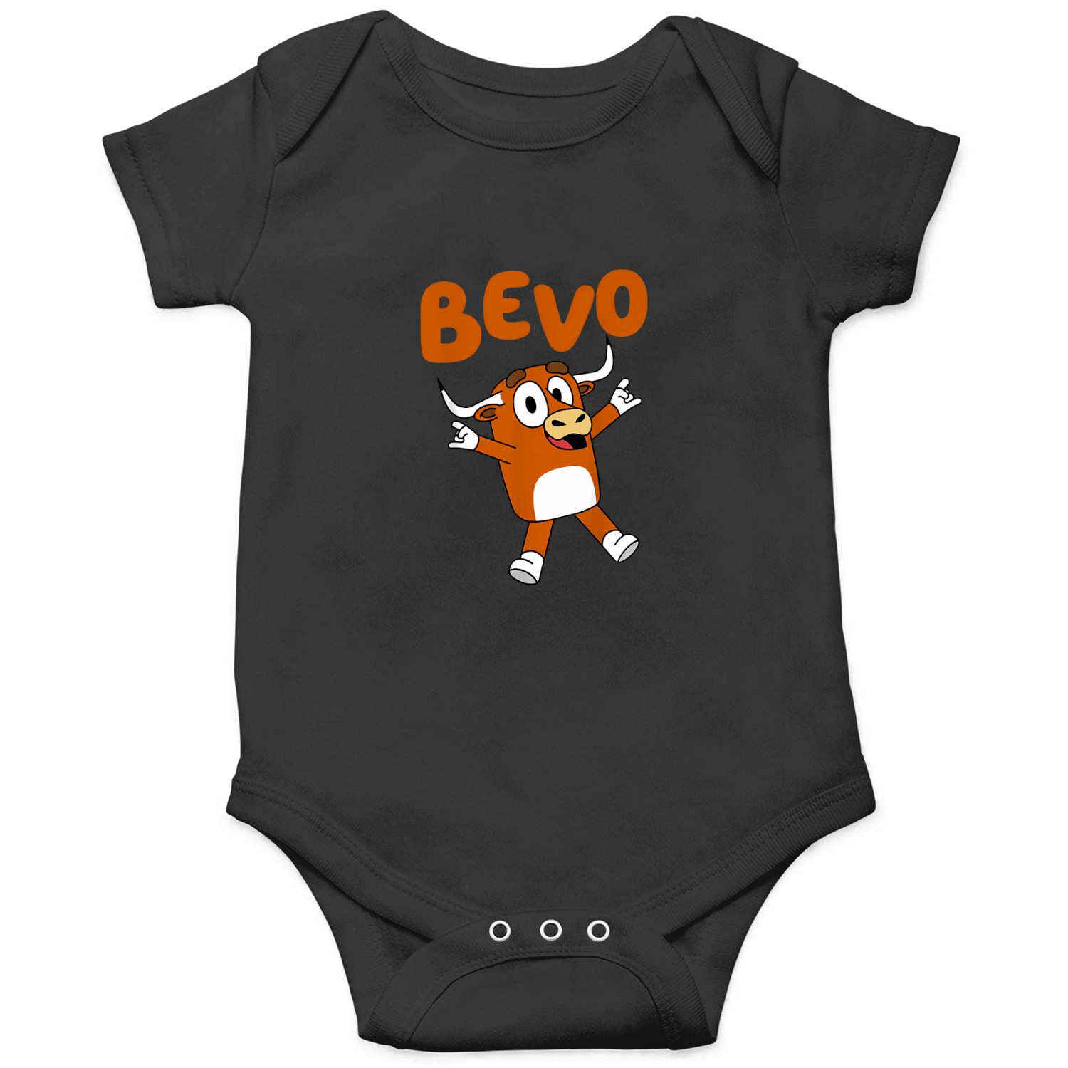 Bevo Longhorn Bull Funny Cartoon For Toddler Kids Boys Girls T-shirt Onesies