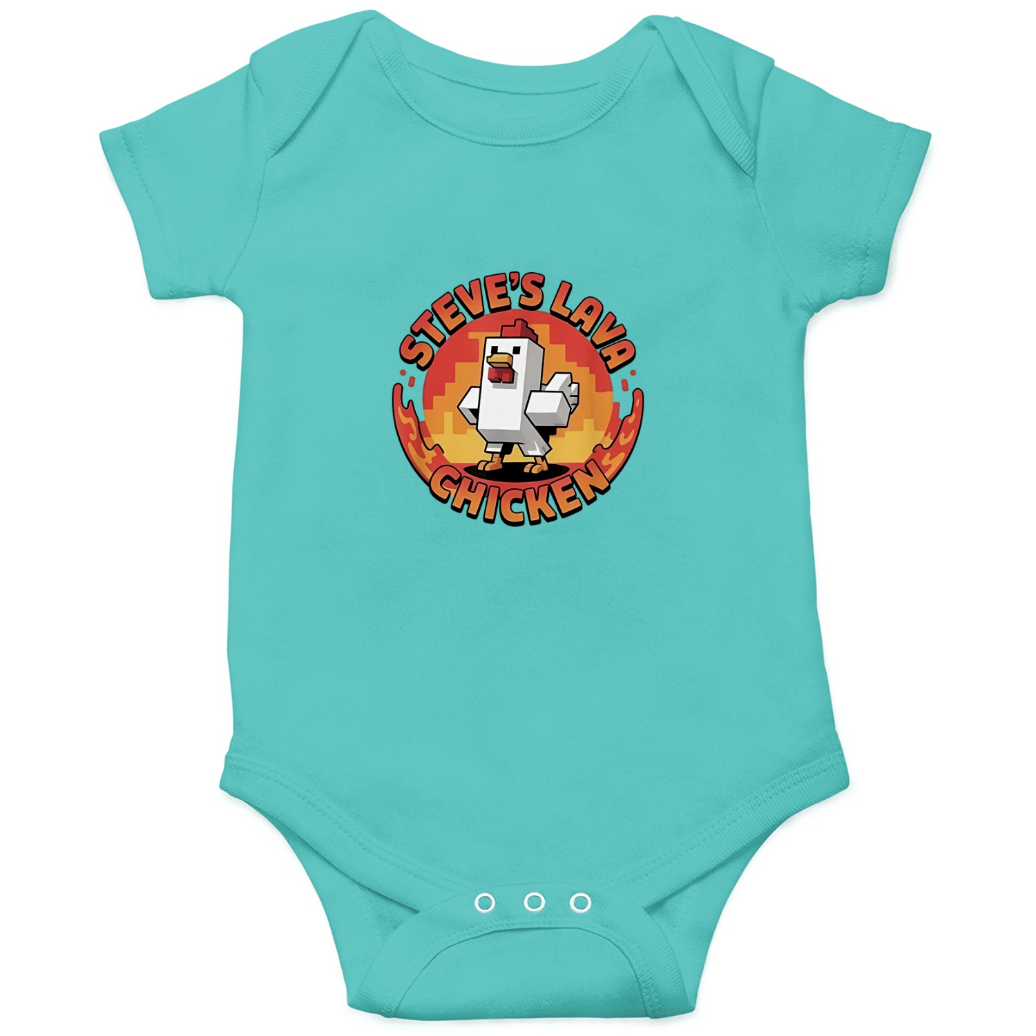 Lava Chicken Miners Meme Steve Pixel Gaming Boys Kids Game Onesies