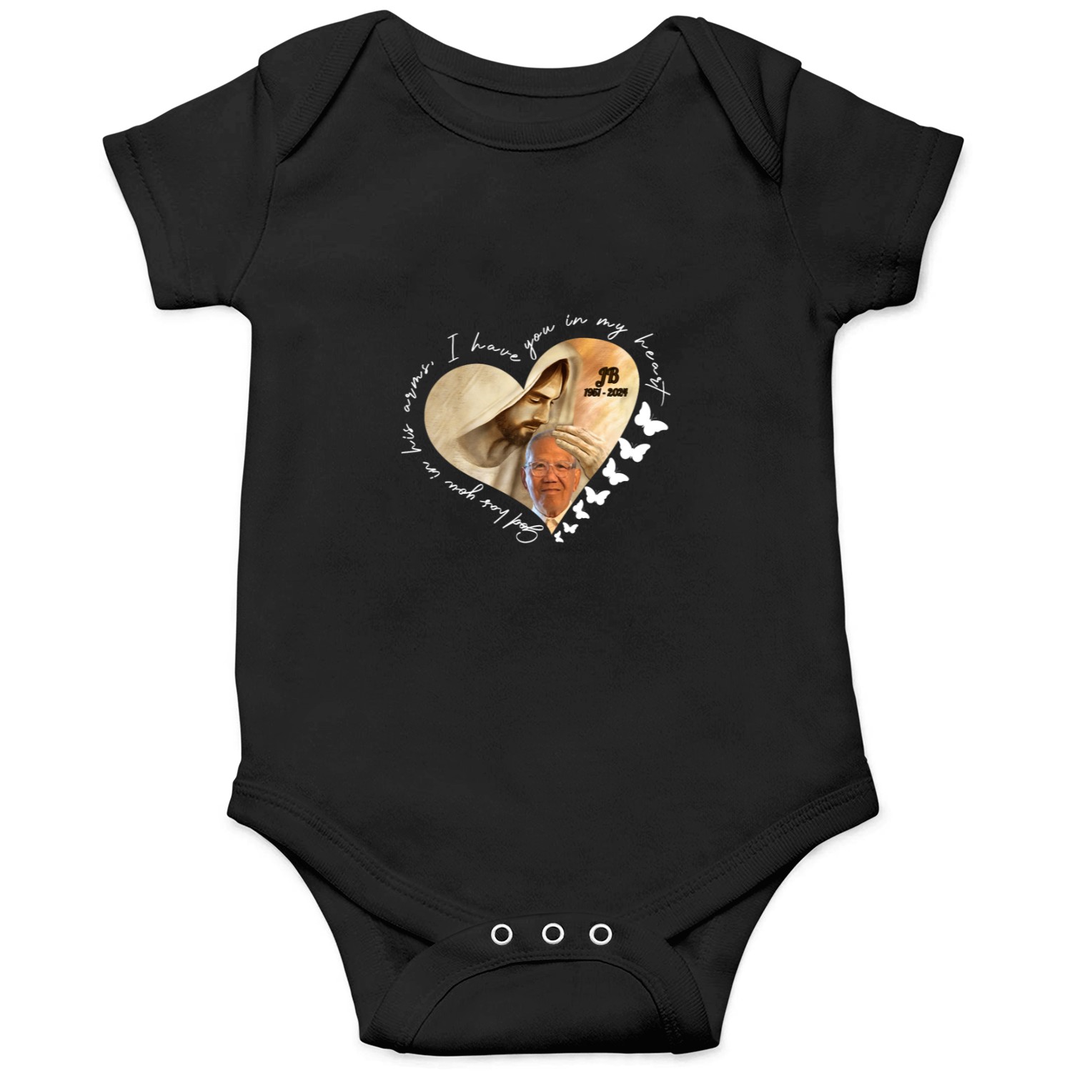 Discover Memorial Gift, God Has You In His Arms, I Have You In My Heart Custom Upload Photo Onesies