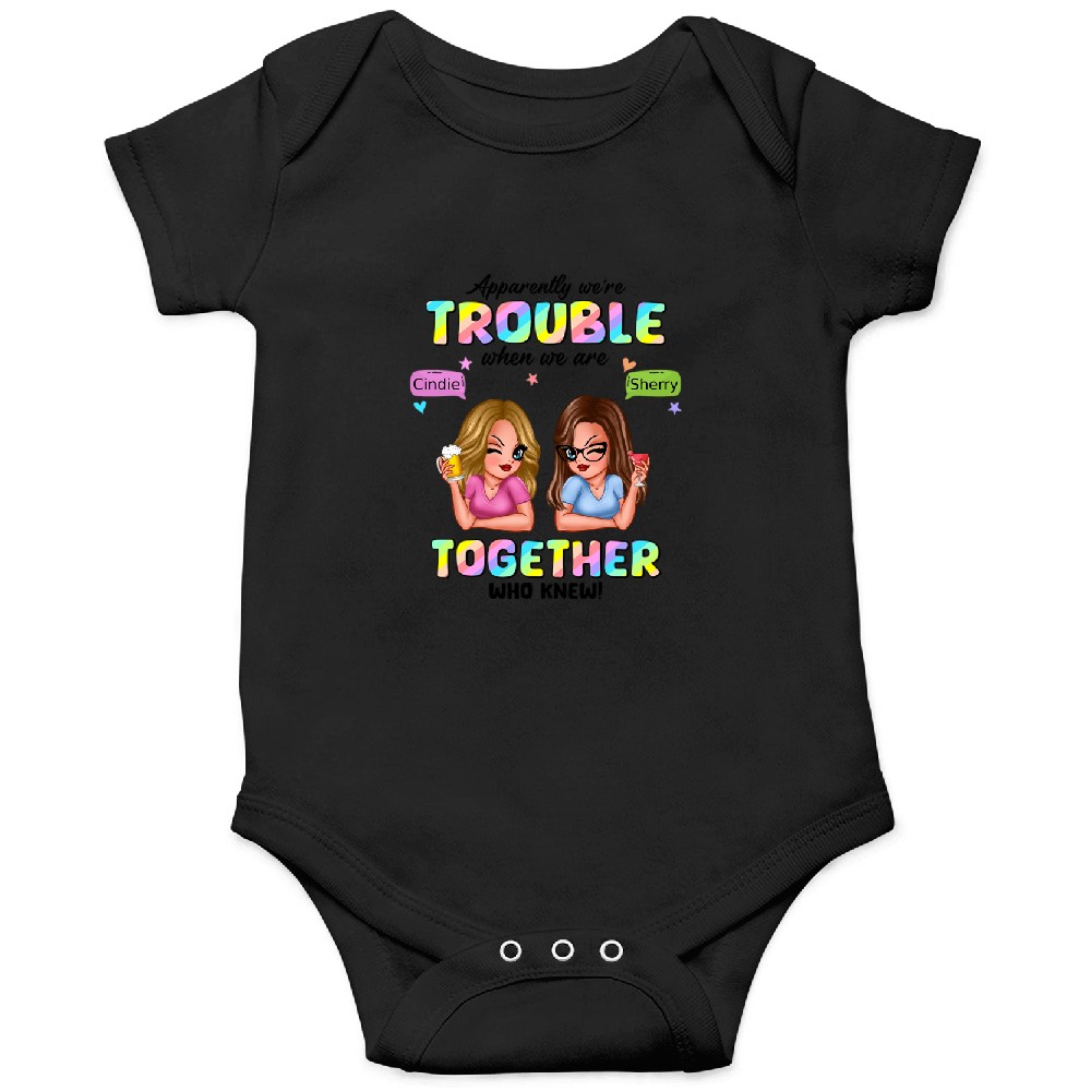 Discover Trouble Together Pretty Besties Gift For Best Friends Personalized Custom Onesies