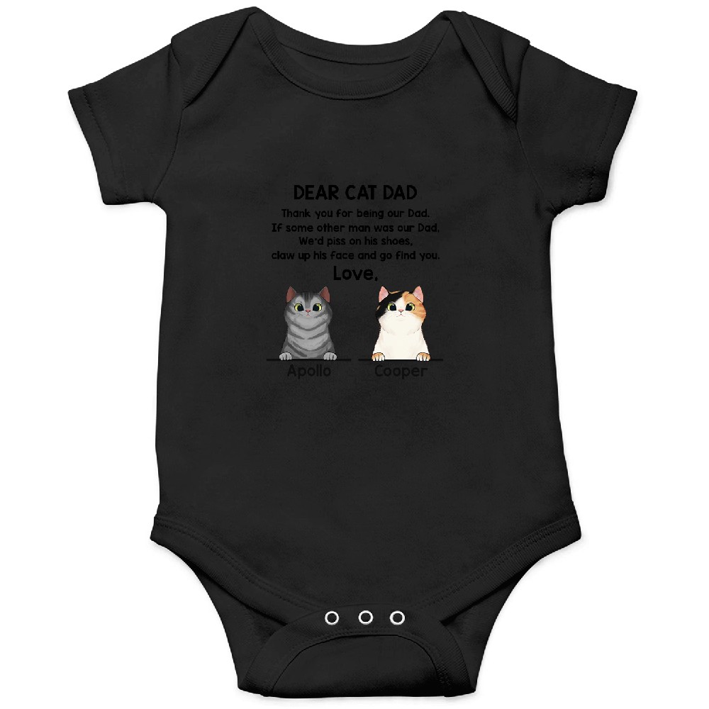 Discover Dear Cat Dad Thank You For Being Our Dad Cool Cats Father's Day Gift Customize Unisex Onesies