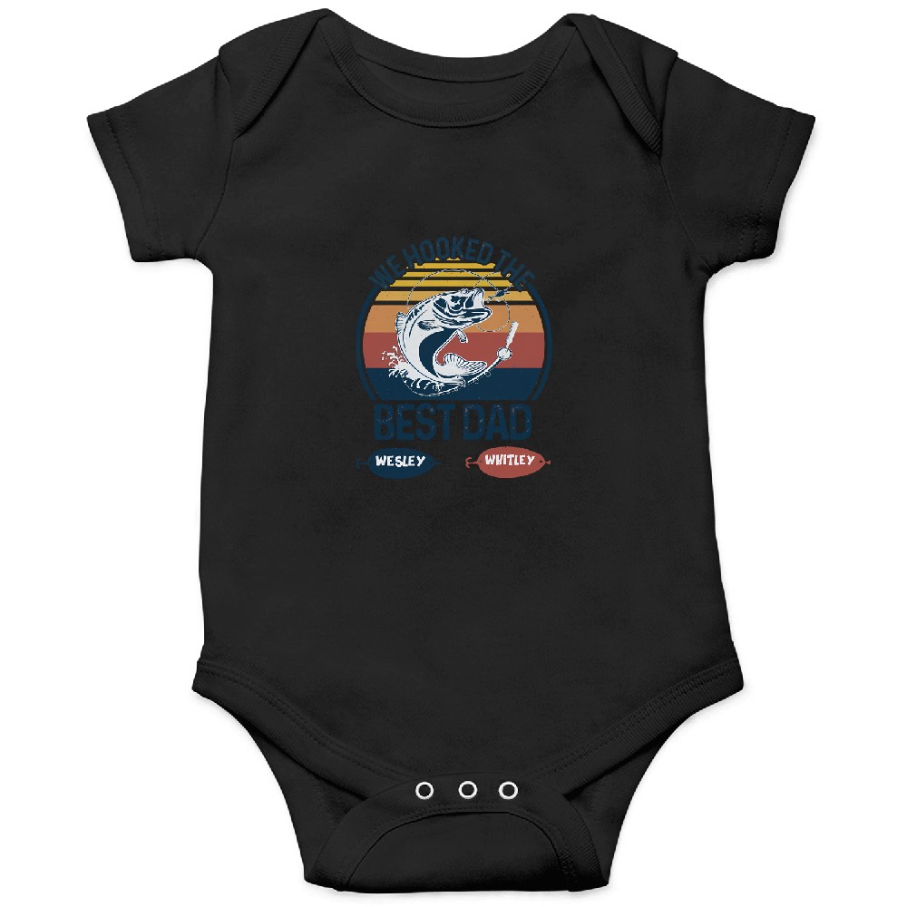 Discover We Hooked The Best Dad Fishing Dad Grandpa Fishing Lover Father's Day Personalized Onesies