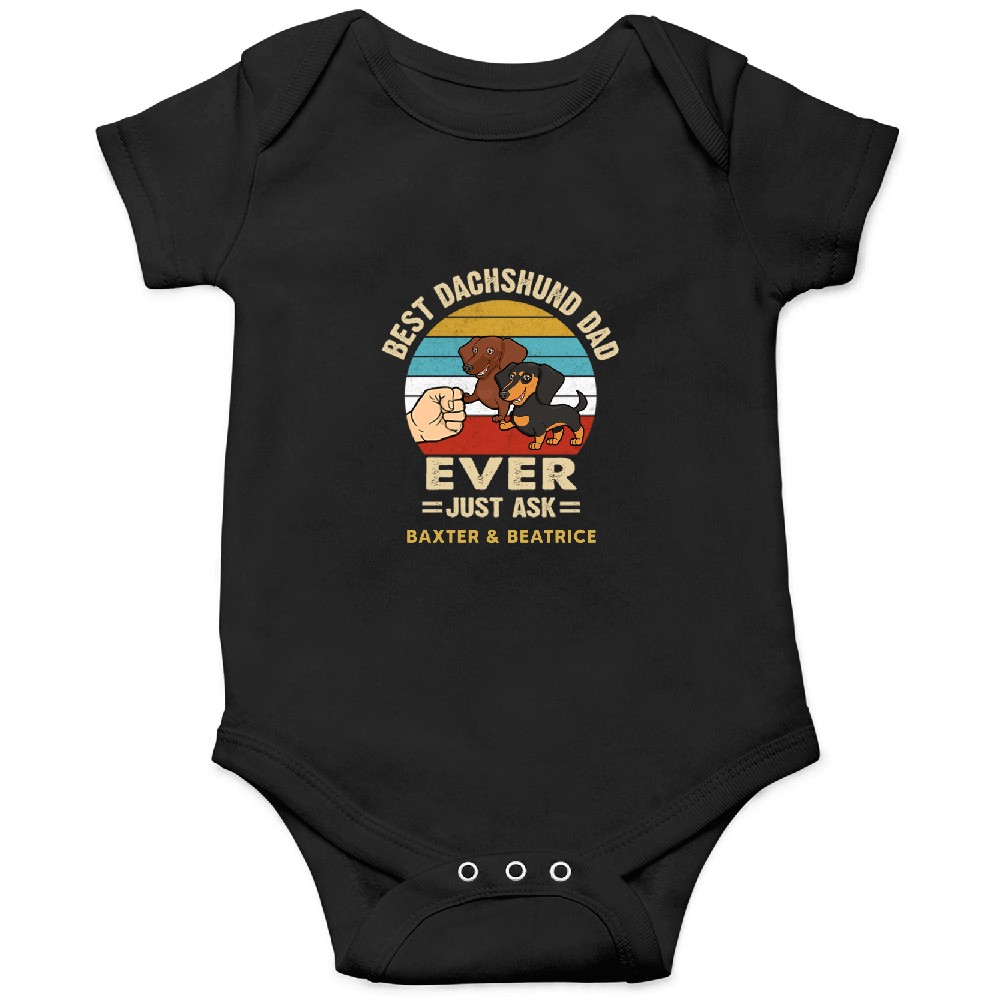 Discover Best Dachshund Dad Ever Fist Hand Retro Personalized Custom Onesies