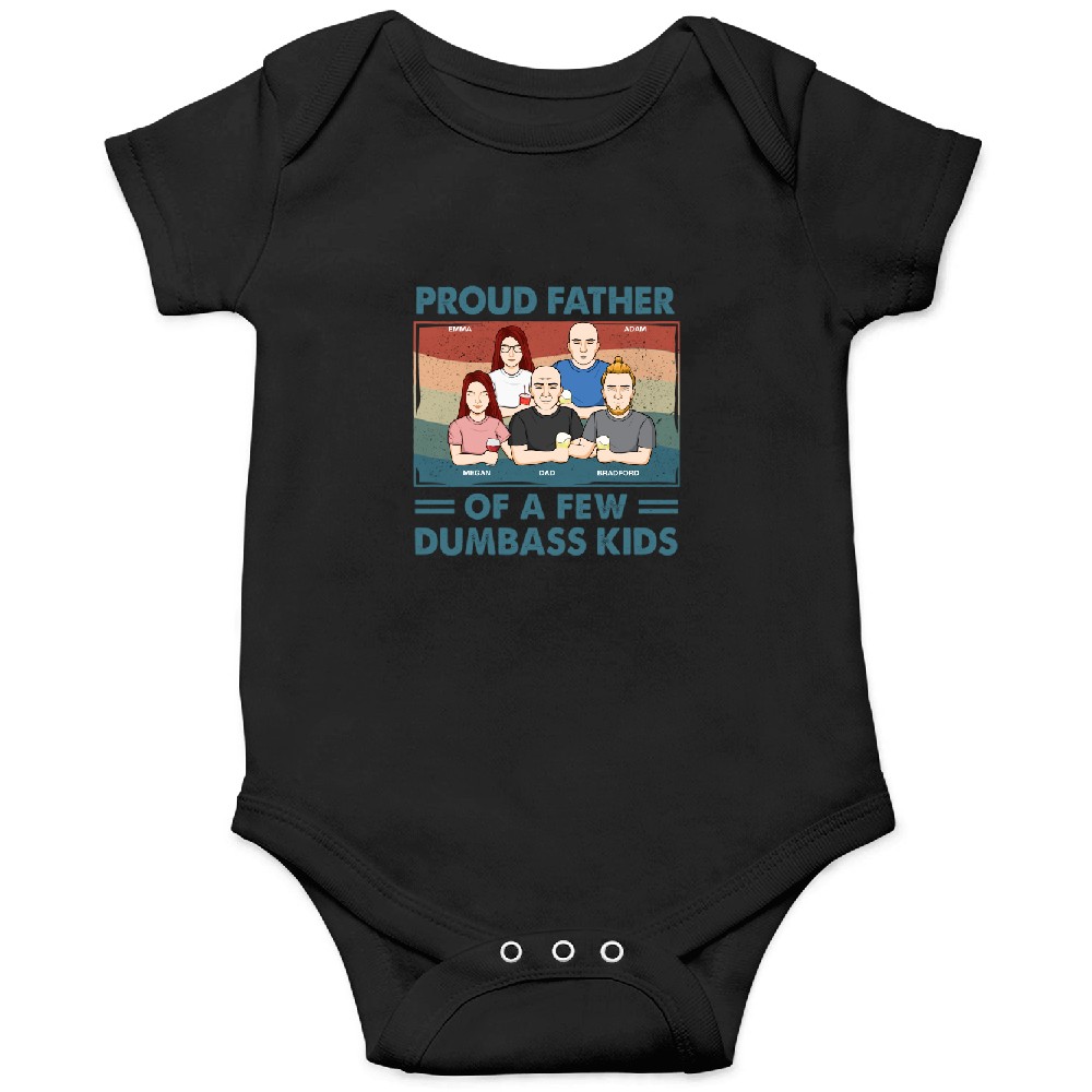 Discover Proud Father Of A Few Kids - Family Personalized Custom Unisex Onesies - Gift For Dad