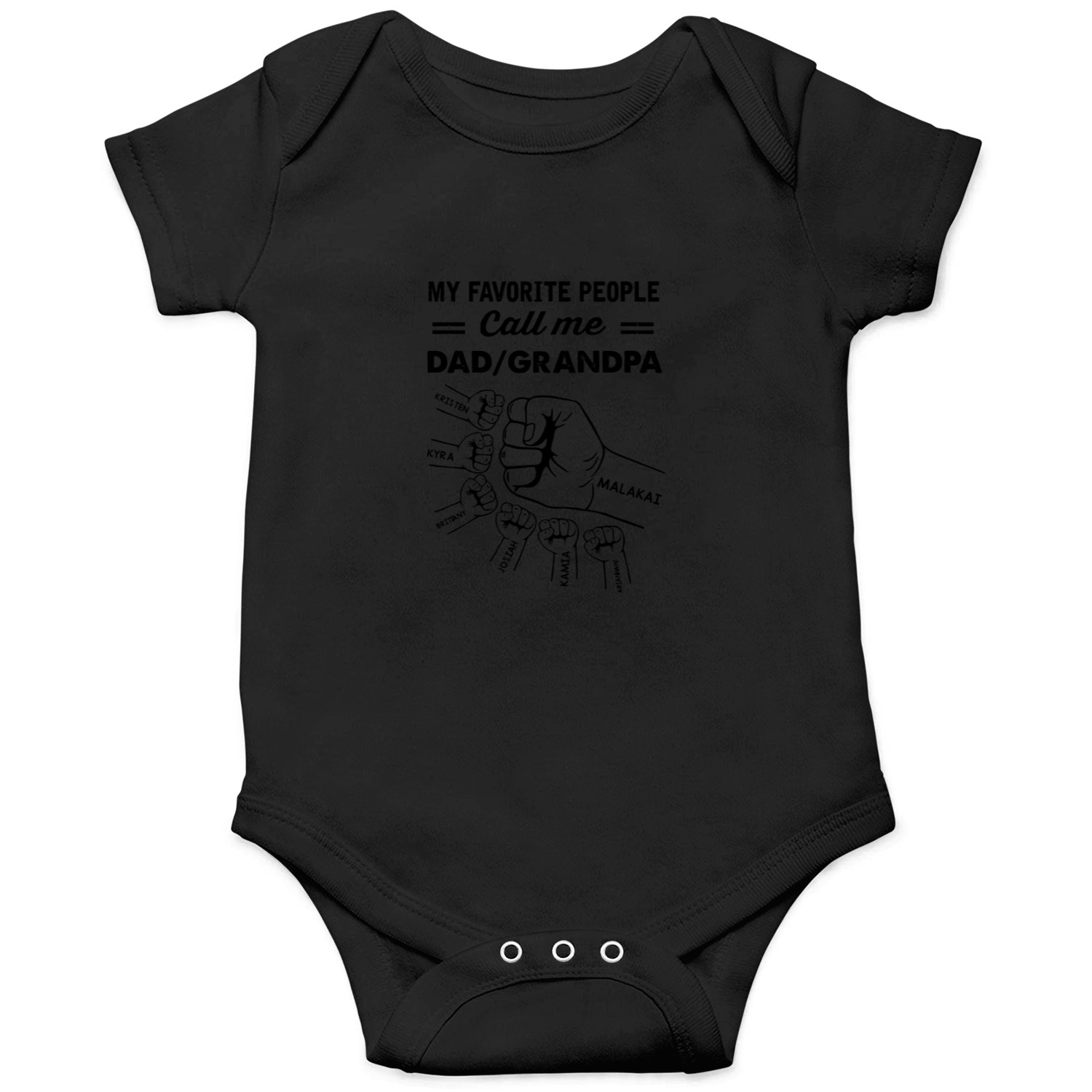 Discover Favorite People Call Me Grandpa Fist Bump Personalized Onesies
