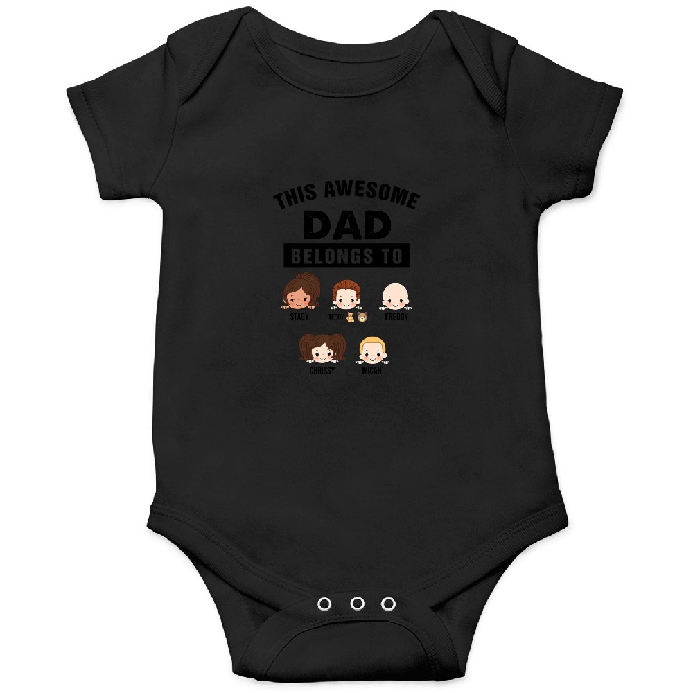 Discover Dad Belongs To Kids Dogs Cats Personalized Onesies