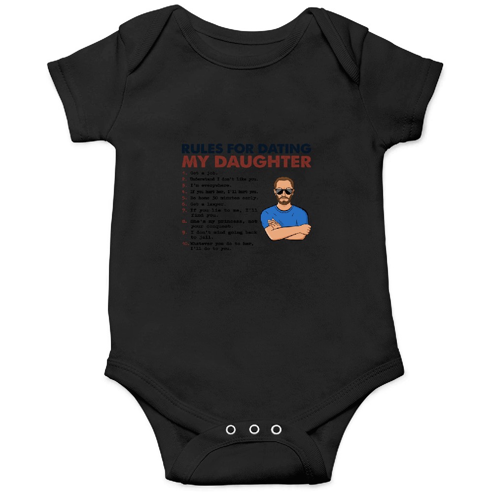 Discover Rules For Dating My Daughter Custom Gift For Father Personalized Onesies