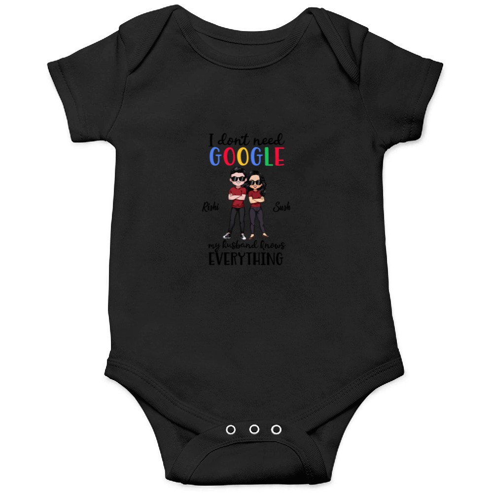Discover I Don't Need Google My Husband Knows Everything Couple Personalized Custom Onesies
