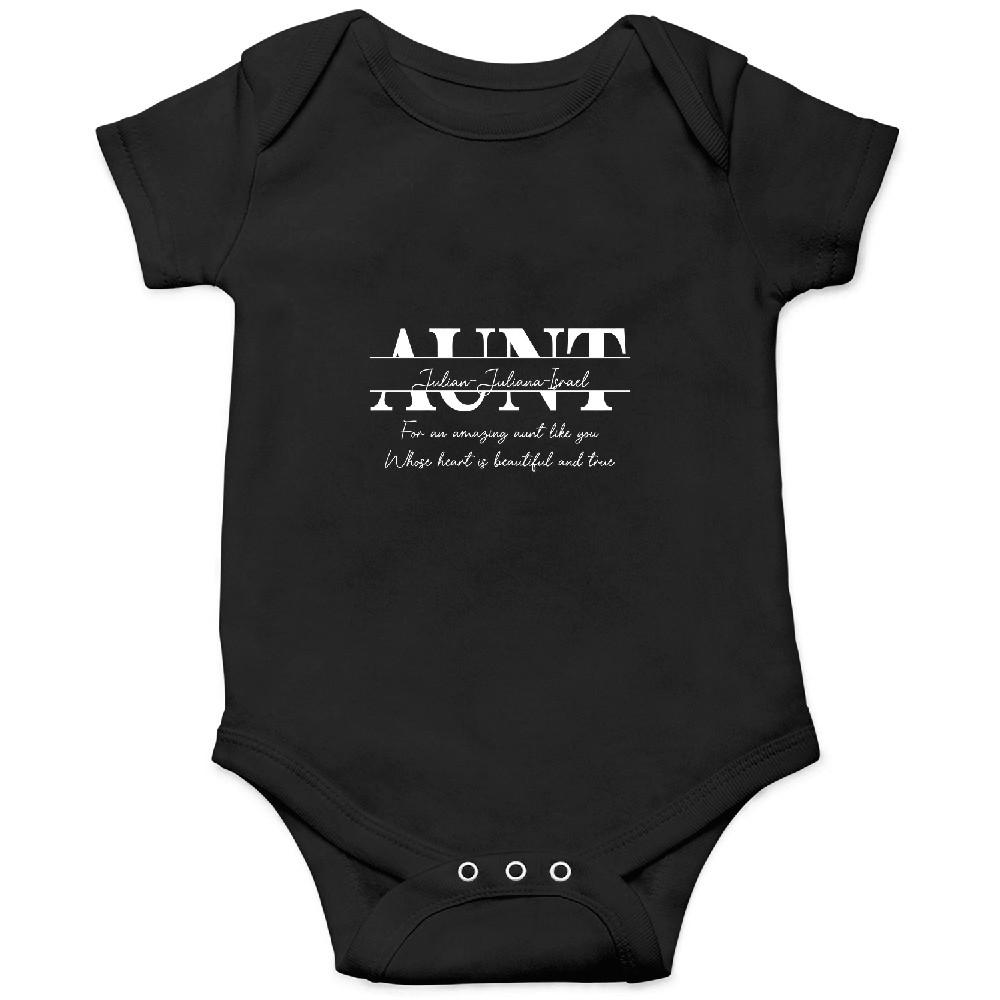 Discover For An Amazing Aunt Like You - Personalized Flower Shadow Box Onesies