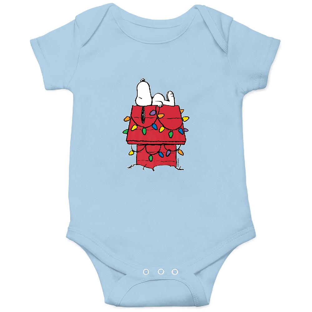 Peanuts Snoopy Doghouse Christmas Lights Onesie