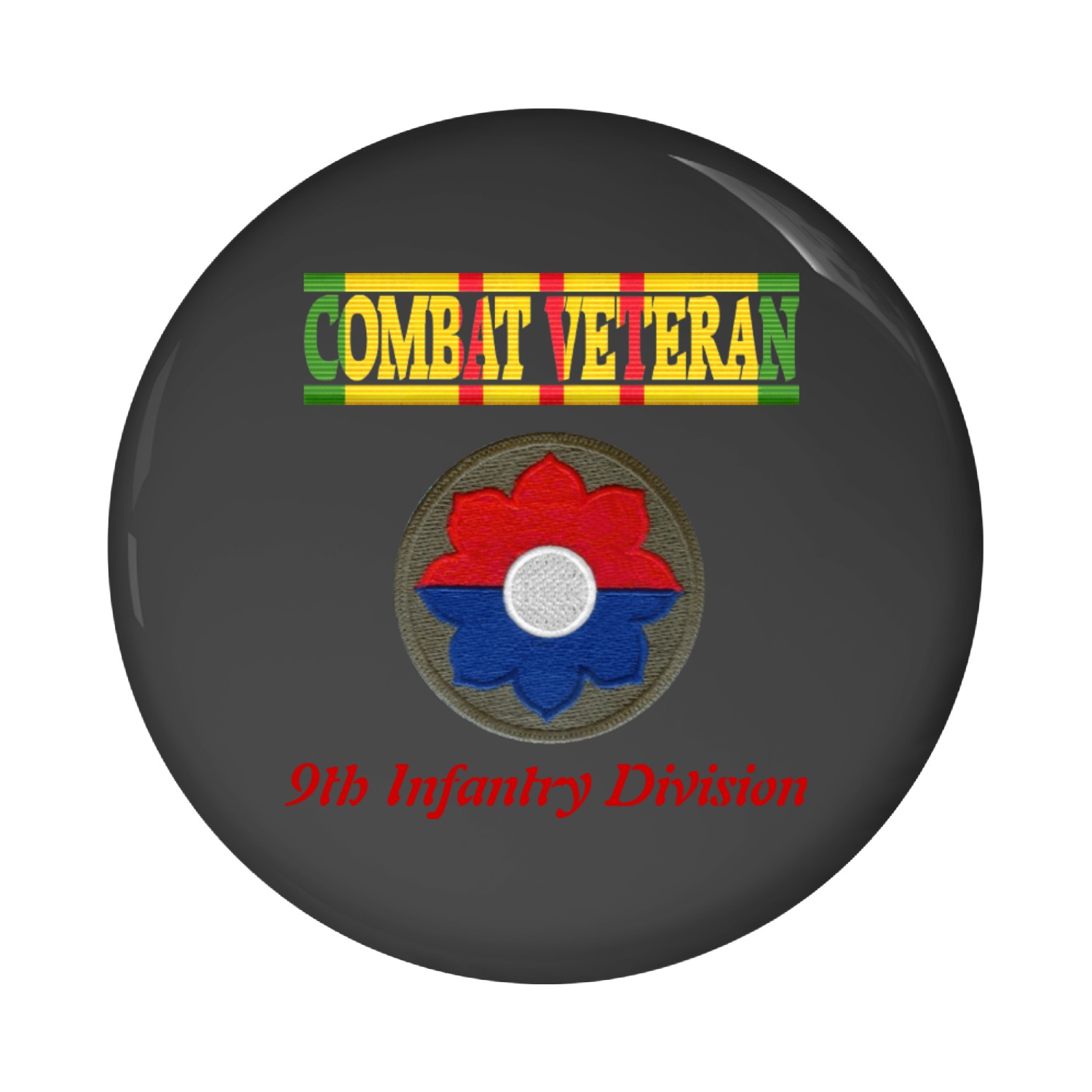 9th Infantry Division Vietnam Combat Veteran Pin Buttons