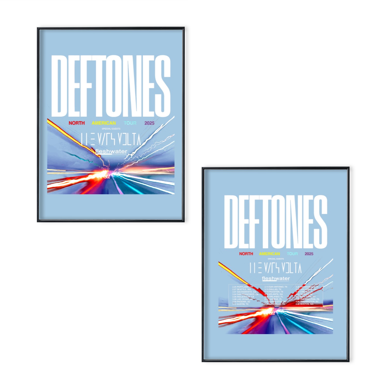 The Mars Volta And Deftone 2025 Tour Gift For Fans Poster Set