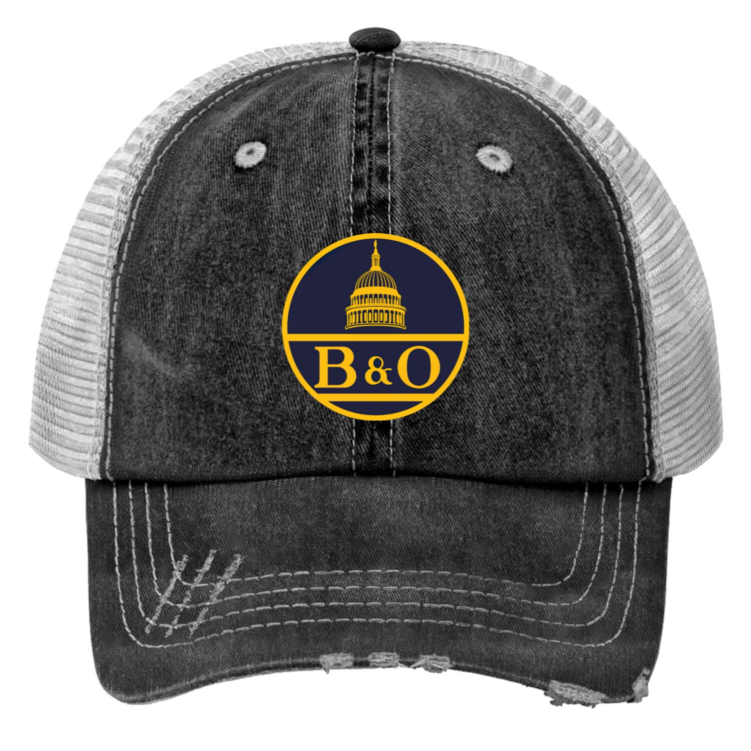 Vintage B&amp;o Railroad Logo - Railroad - Baseball Caps Print Trucker Hats