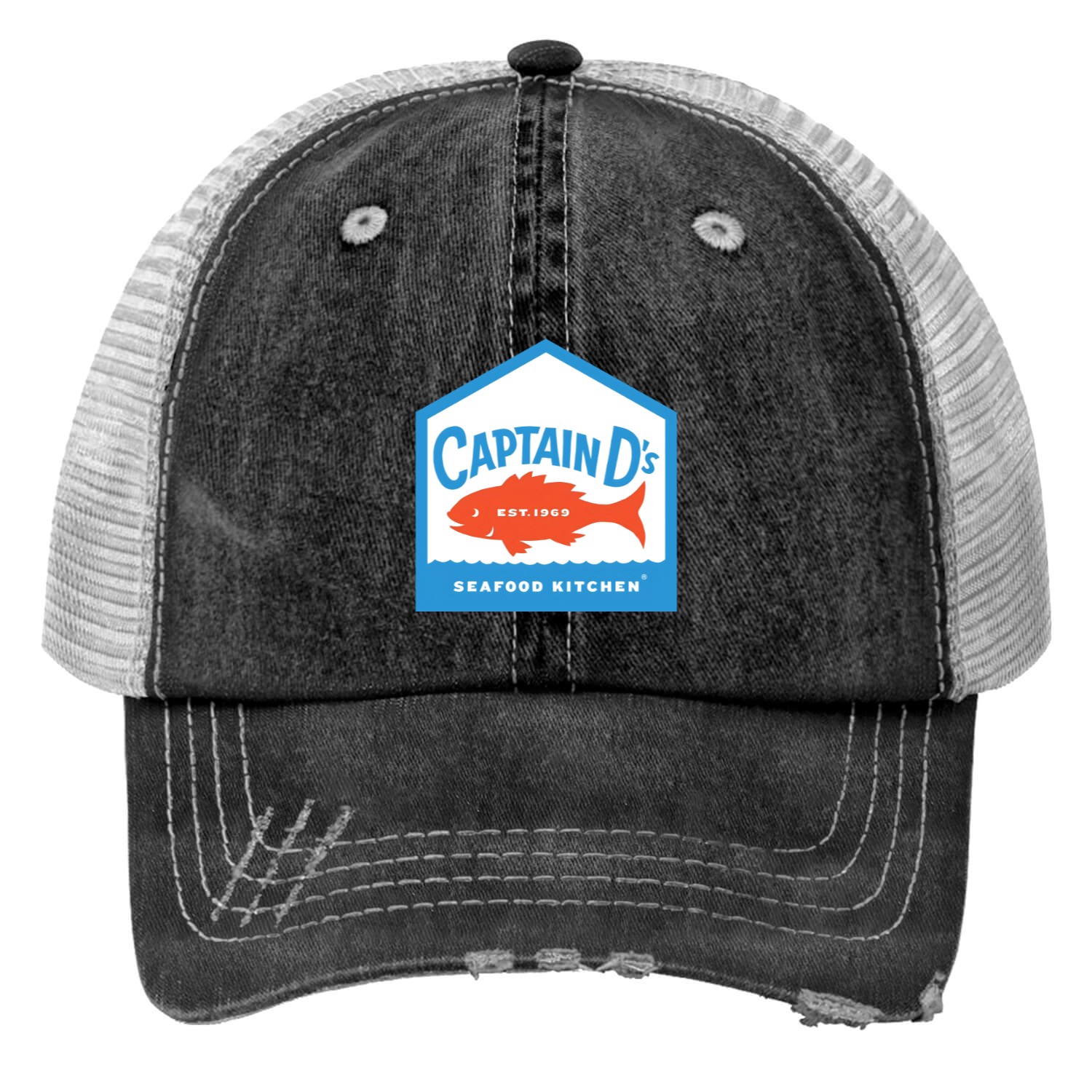 Captain D's Seafood Kitchen Food Logo Chain Restaurant Print Trucker Hats