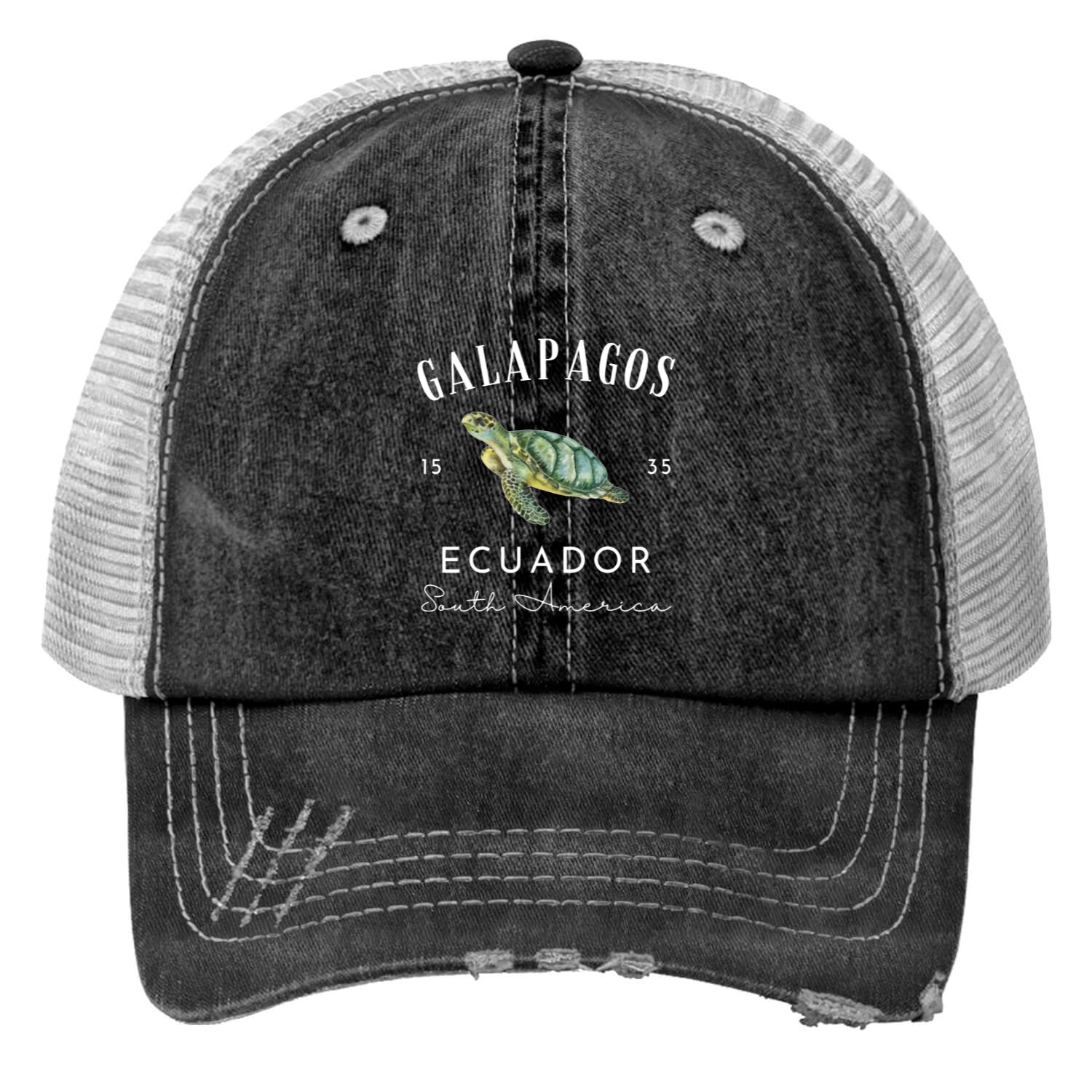 Galapagos Ecuador Short Sleeve Print Trucker Hats