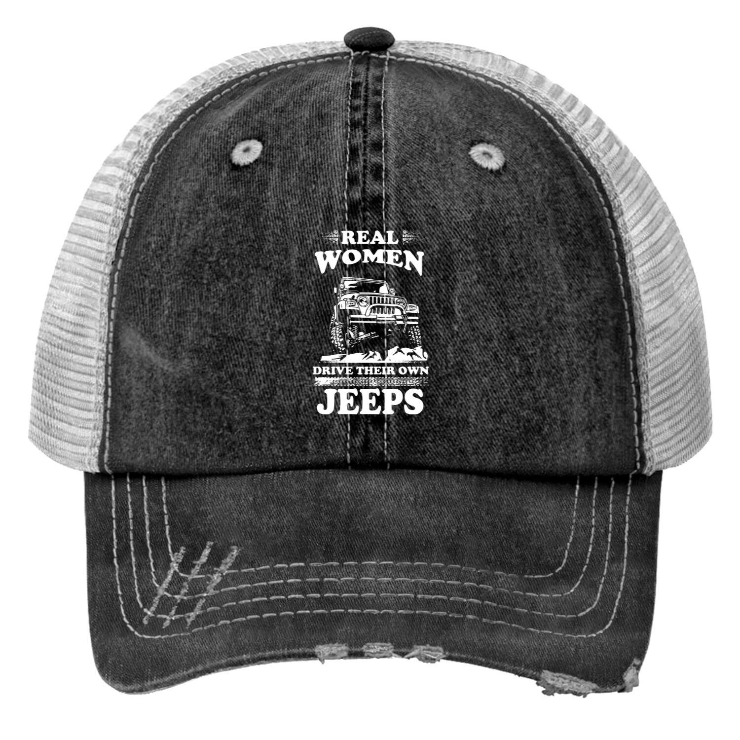 Jeep - Jeep - Real Women Drive Their Own Jeeps Print Trucker Hats