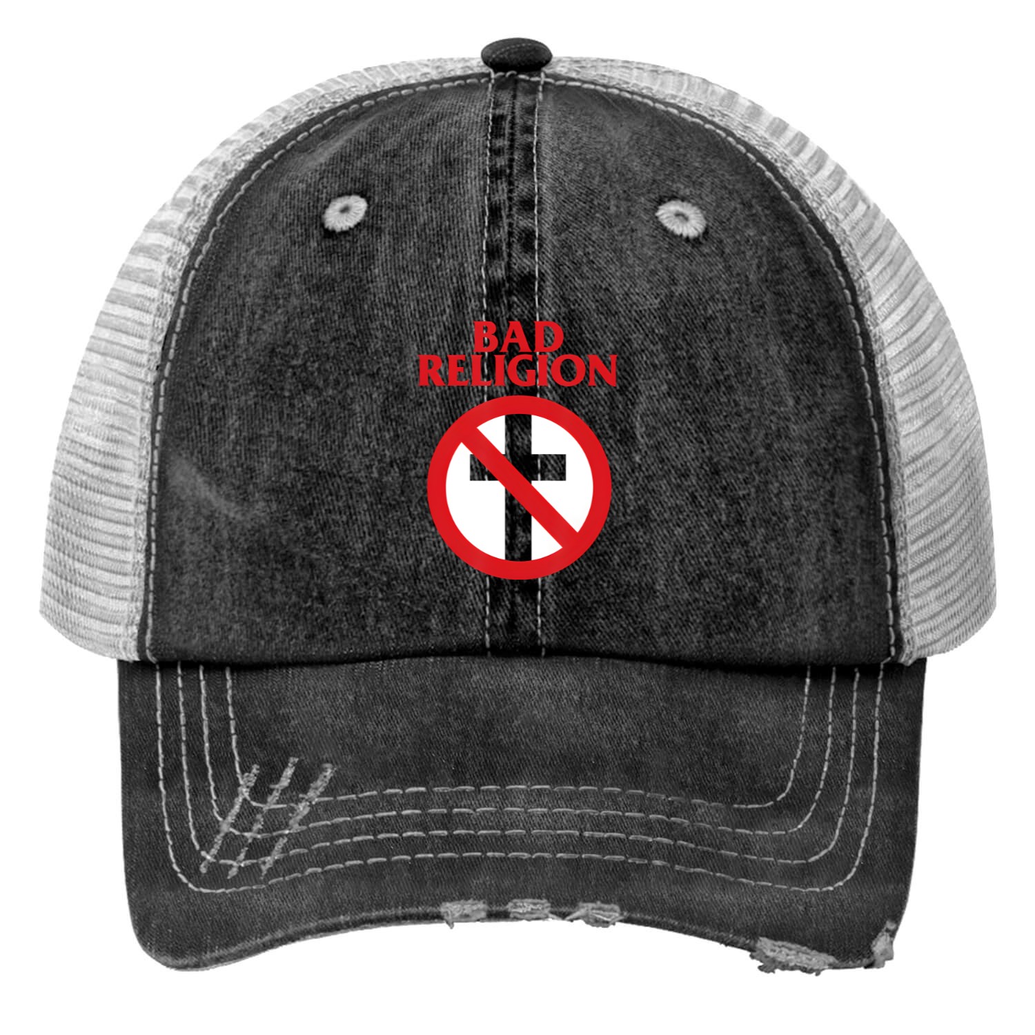 Bad Religions Crossbuster Punk Logo T  Merch Print Trucker Hats