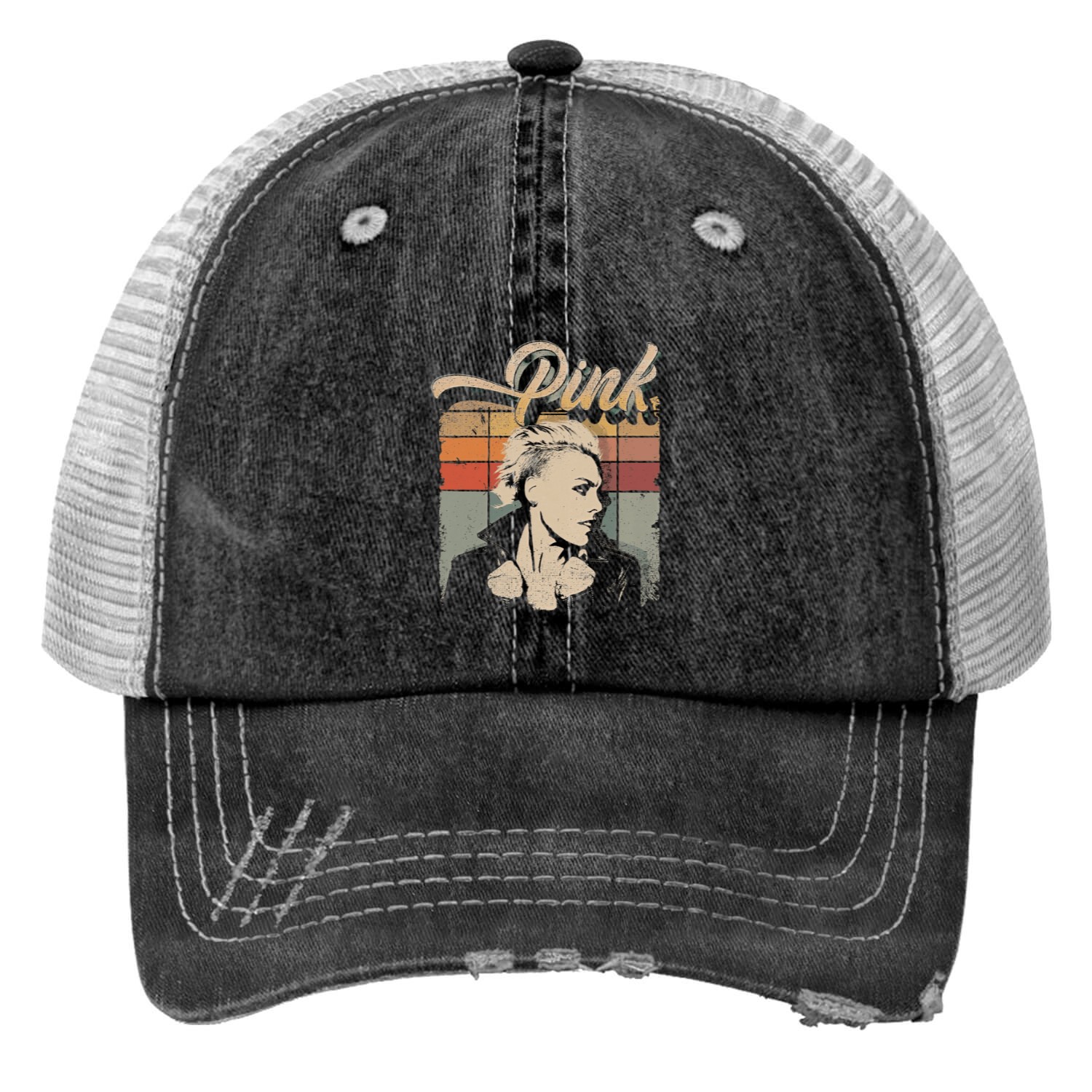 Vintage Retro Tour 2023 2 Pink P!nk P Nk Summer Carnival Tree  3 Print Trucker Hats