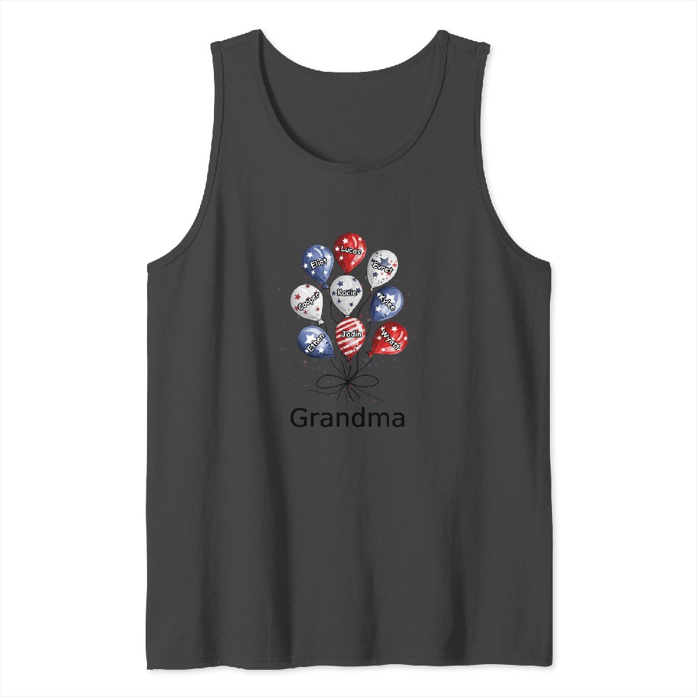 Discover Granny Is My Bestie - Personalized Racerback Tank Tops - Independence Day, 4th Of July, Birthday Gift For Grandma
