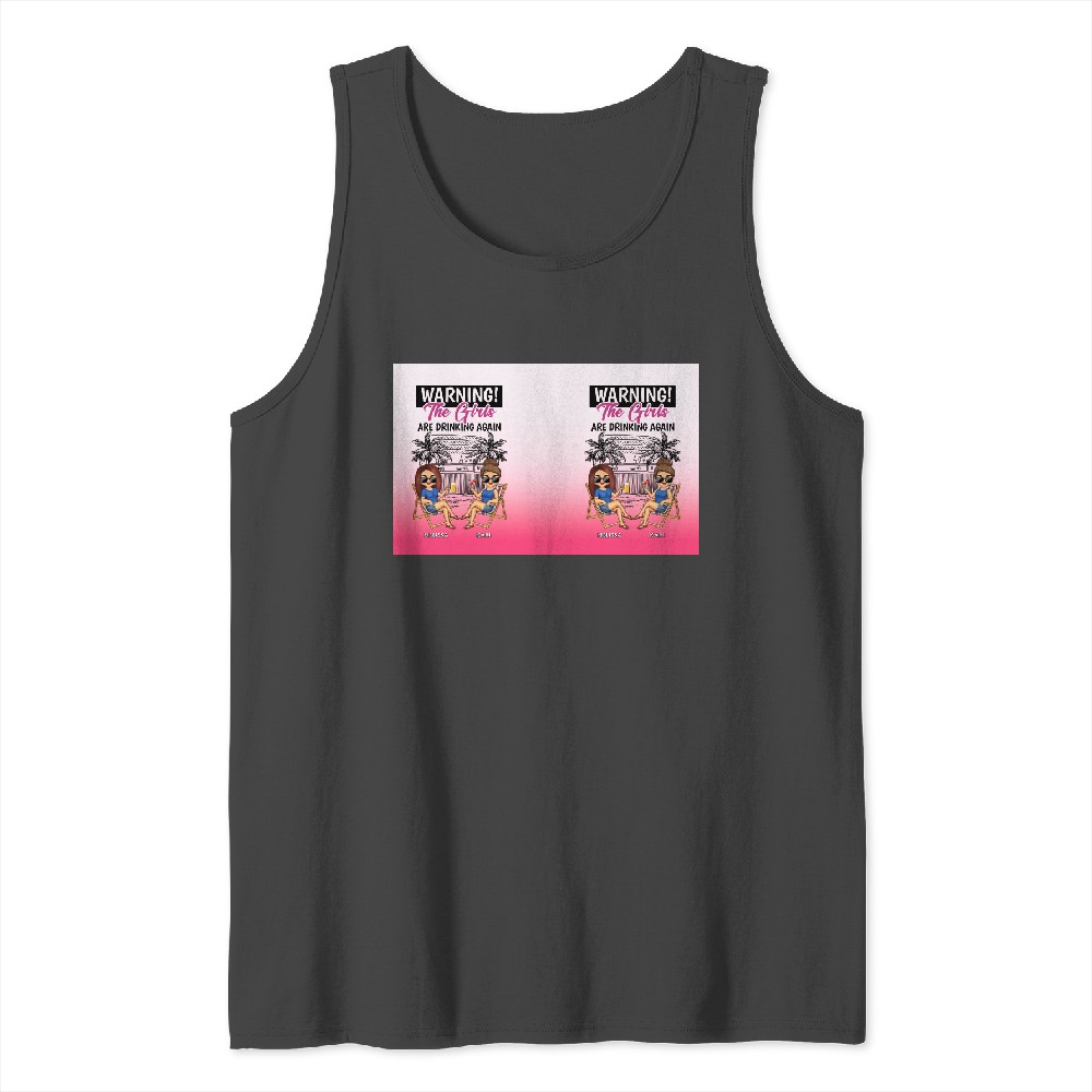 Discover Warning The Girls Are Drinking Again - Personalized Ombre Frosted Glass Cup Racerback Tank Tops