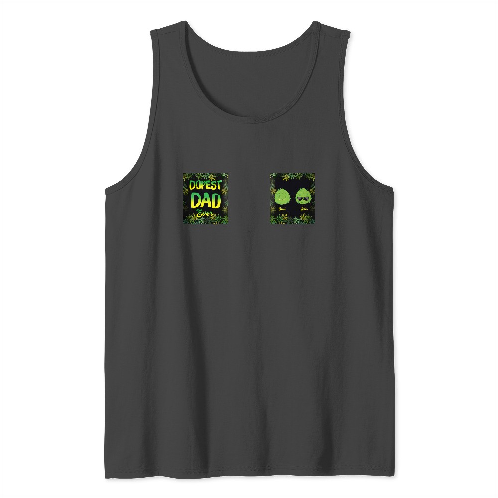 Discover Dopest Dad Ever - Personalized Weed Mug Racerback Tank Tops